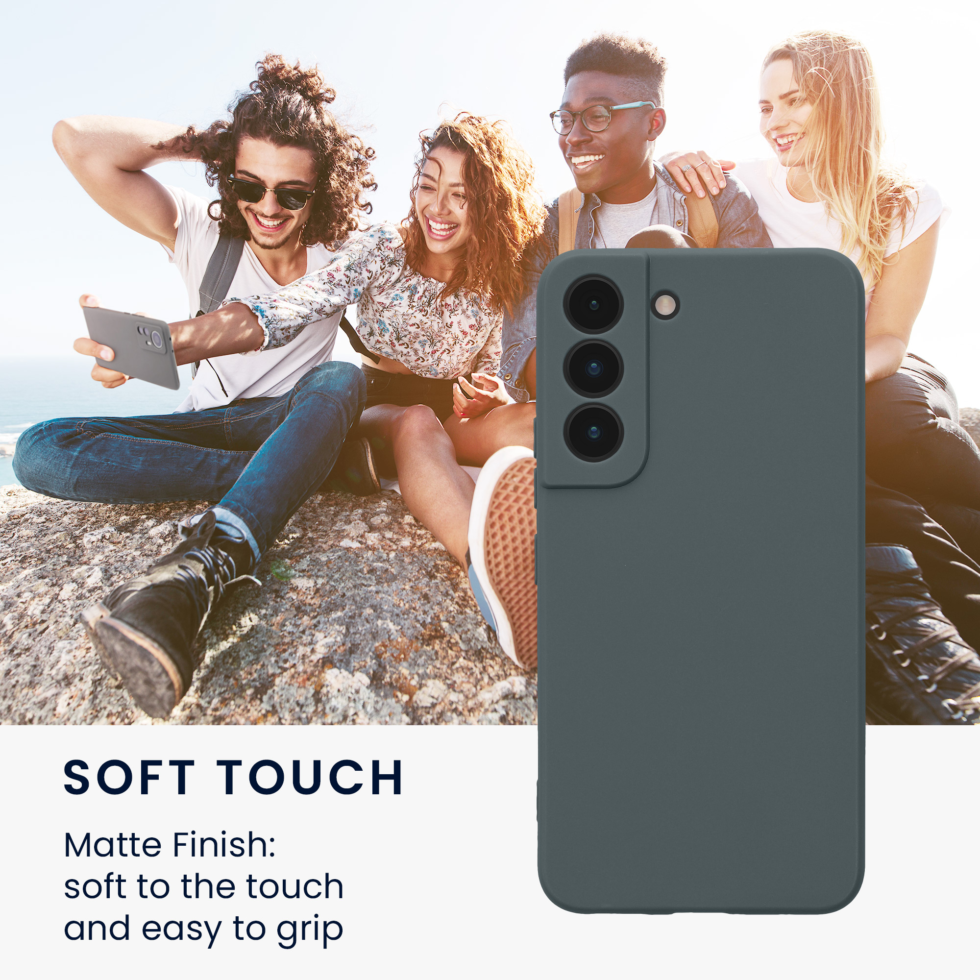 Pouzdro pro Samsung Galaxy S22 kwmobile tenké TPU - tmavá antracitová