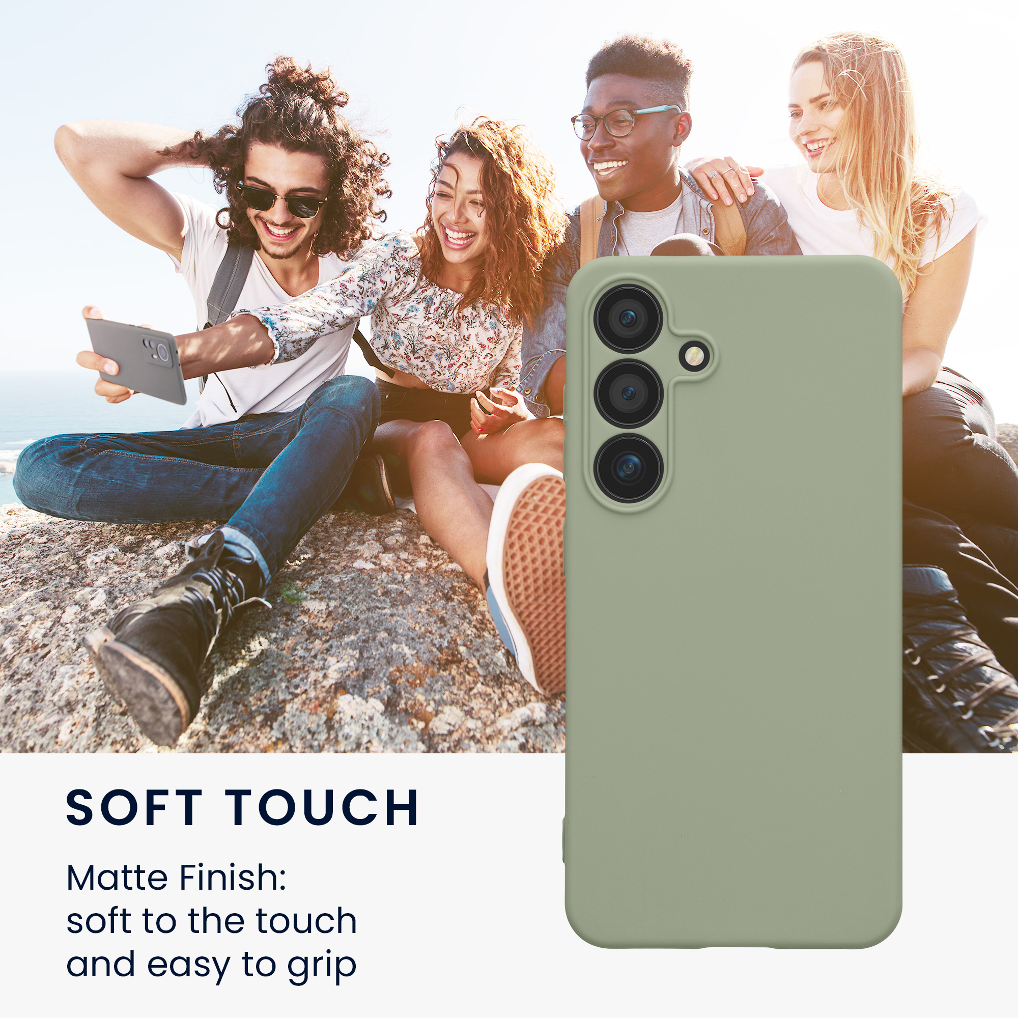 Pouzdro pro Samsung Galaxy S25 kwmobile tenké TPU - šedozelená