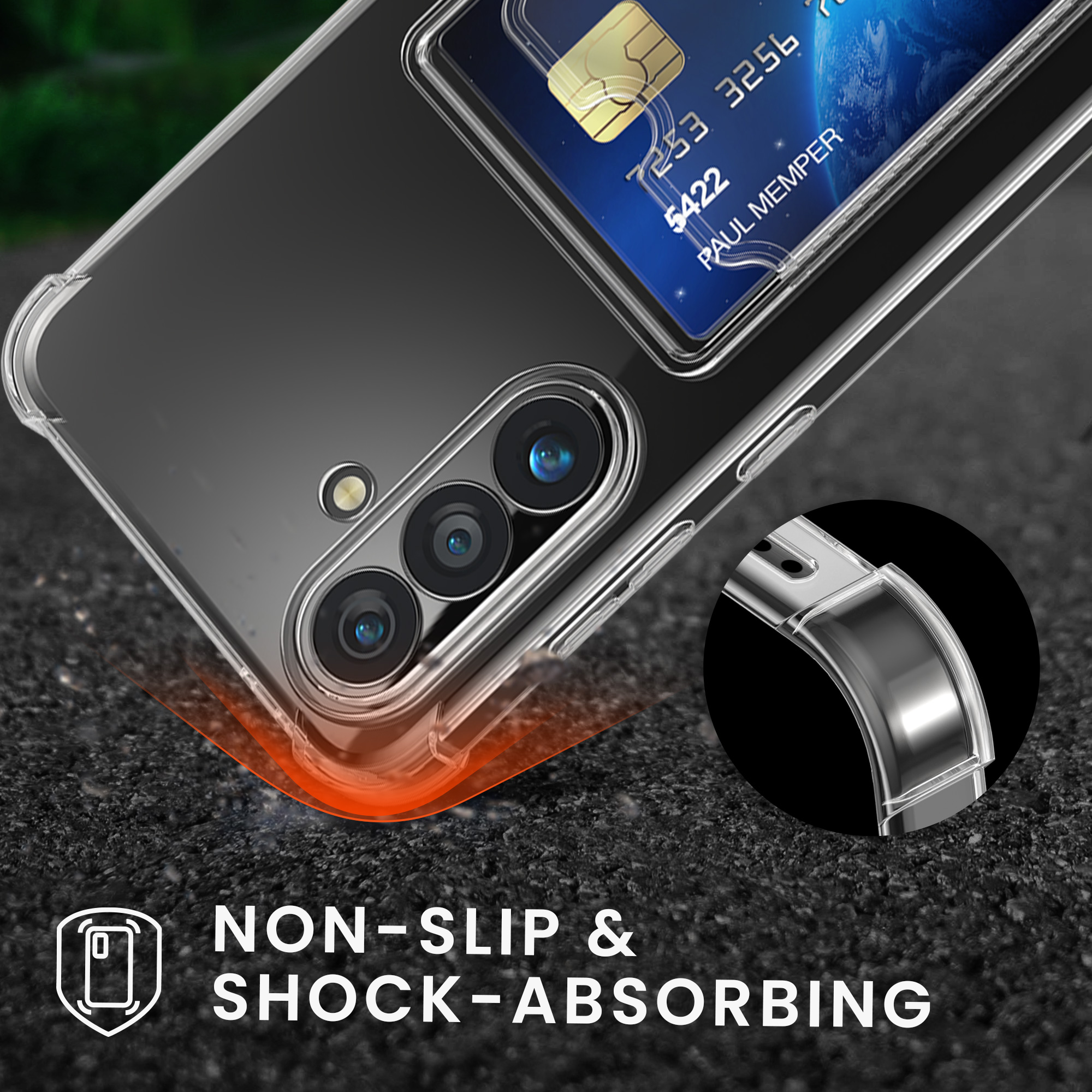 Peněženkové pouzdro na mobil Samsung Galaxy S26, nárazuvzdorné - kwmobile, čiré