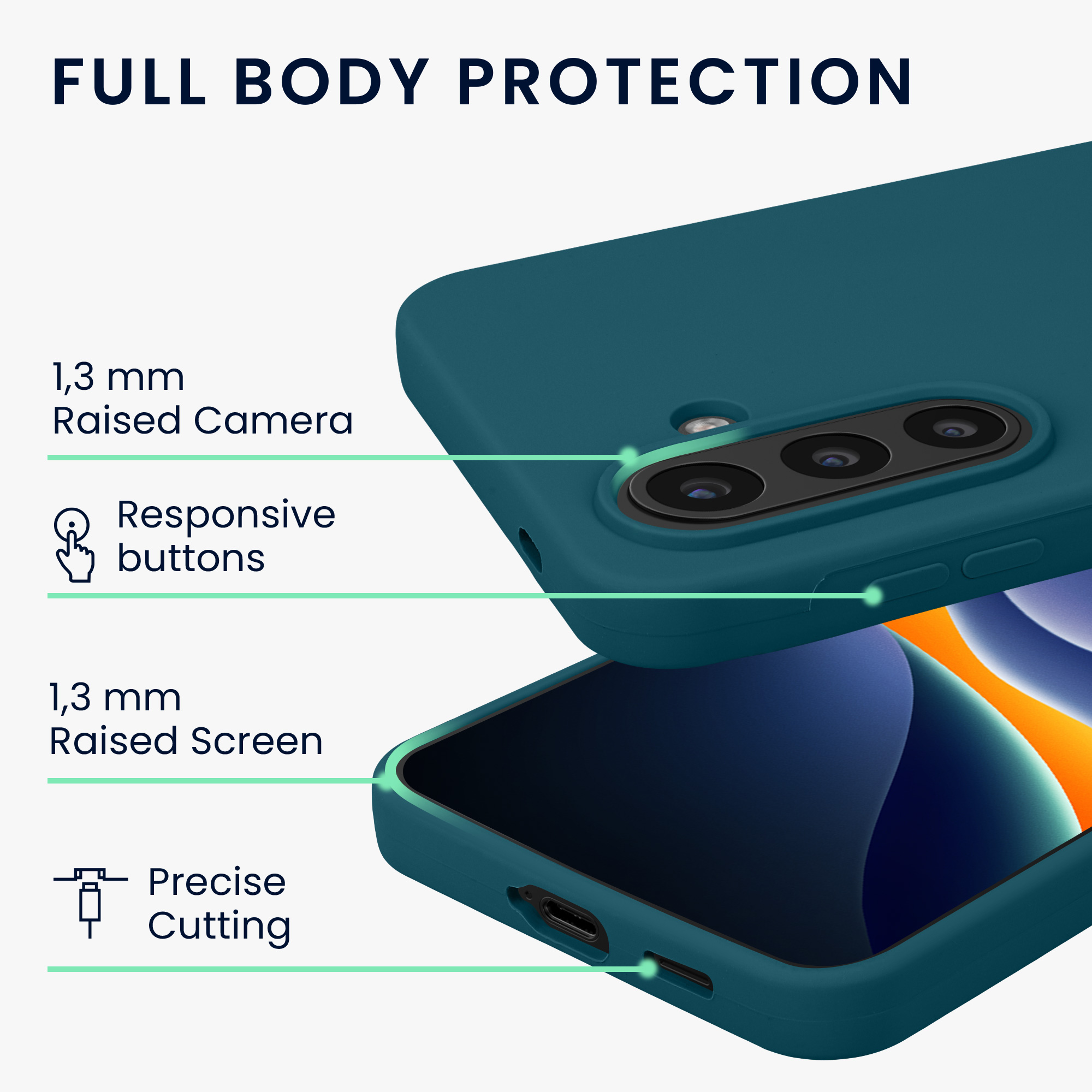 Kryt na mobil Samsung Galaxy A57 5G kwmobile TPU Matná petrolejová