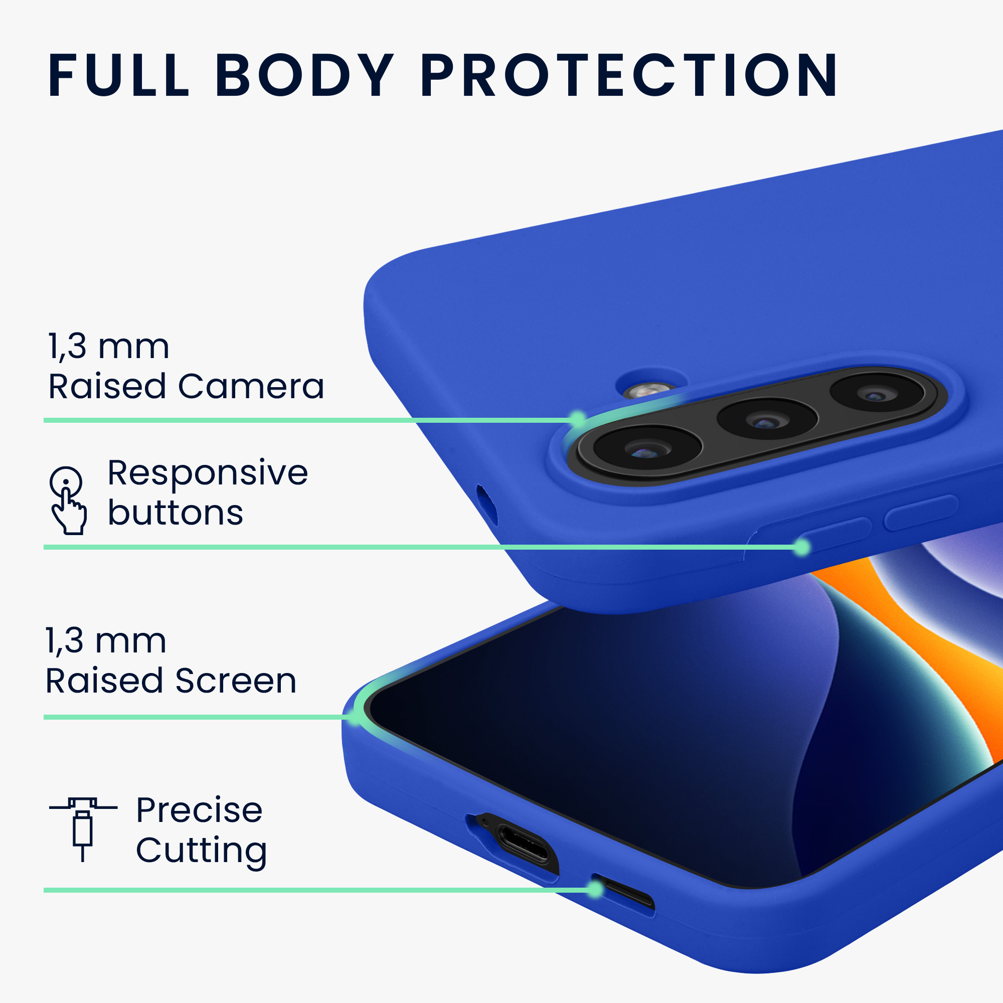 Kryt na mobil Samsung Galaxy A57 5G kwmobile TPU Baltická modrá