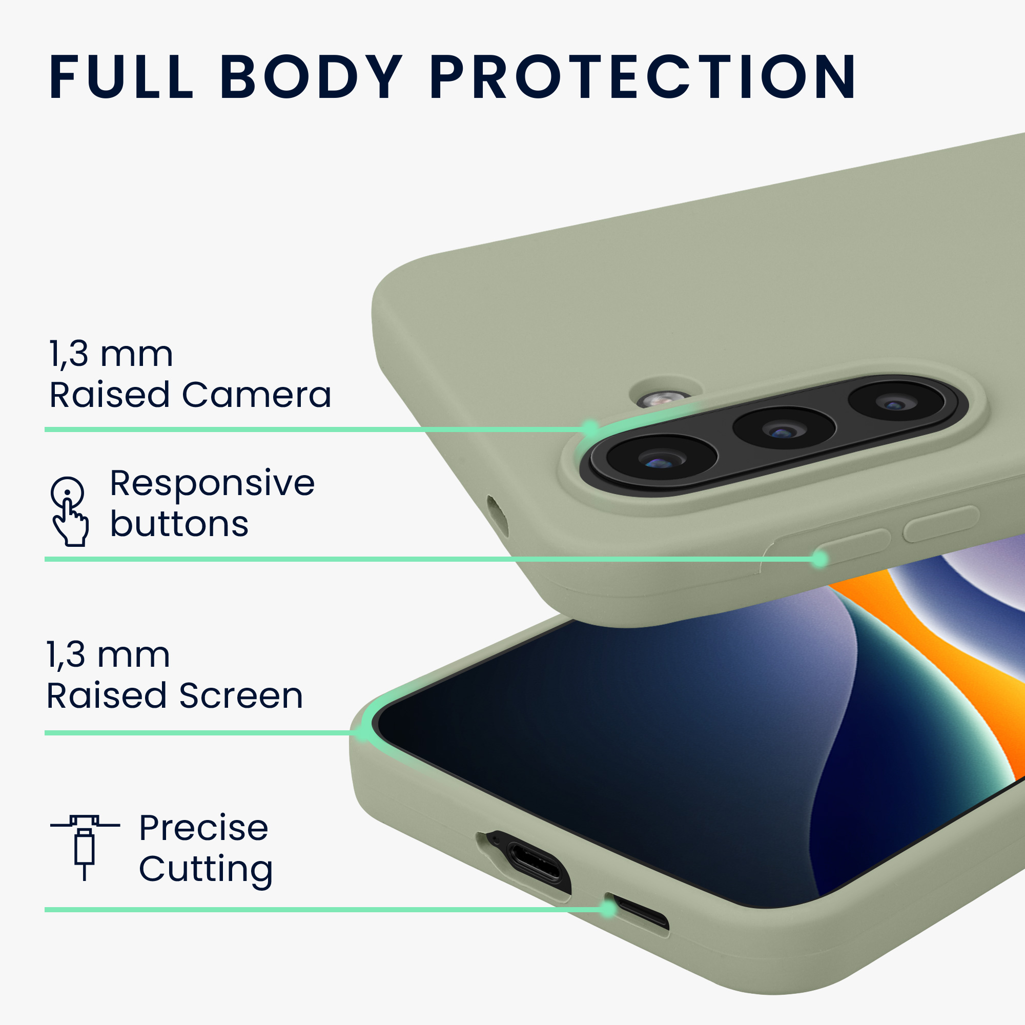 Kryt na mobil Samsung Galaxy A57 5G kwmobile TPU Šedo-zelená