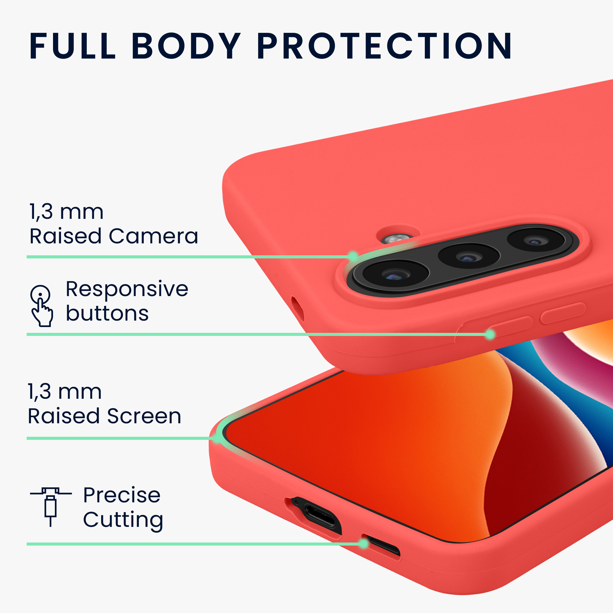 Pouzdro pro Samsung Galaxy A57 5G kwmobile silikonové - neonově korálová