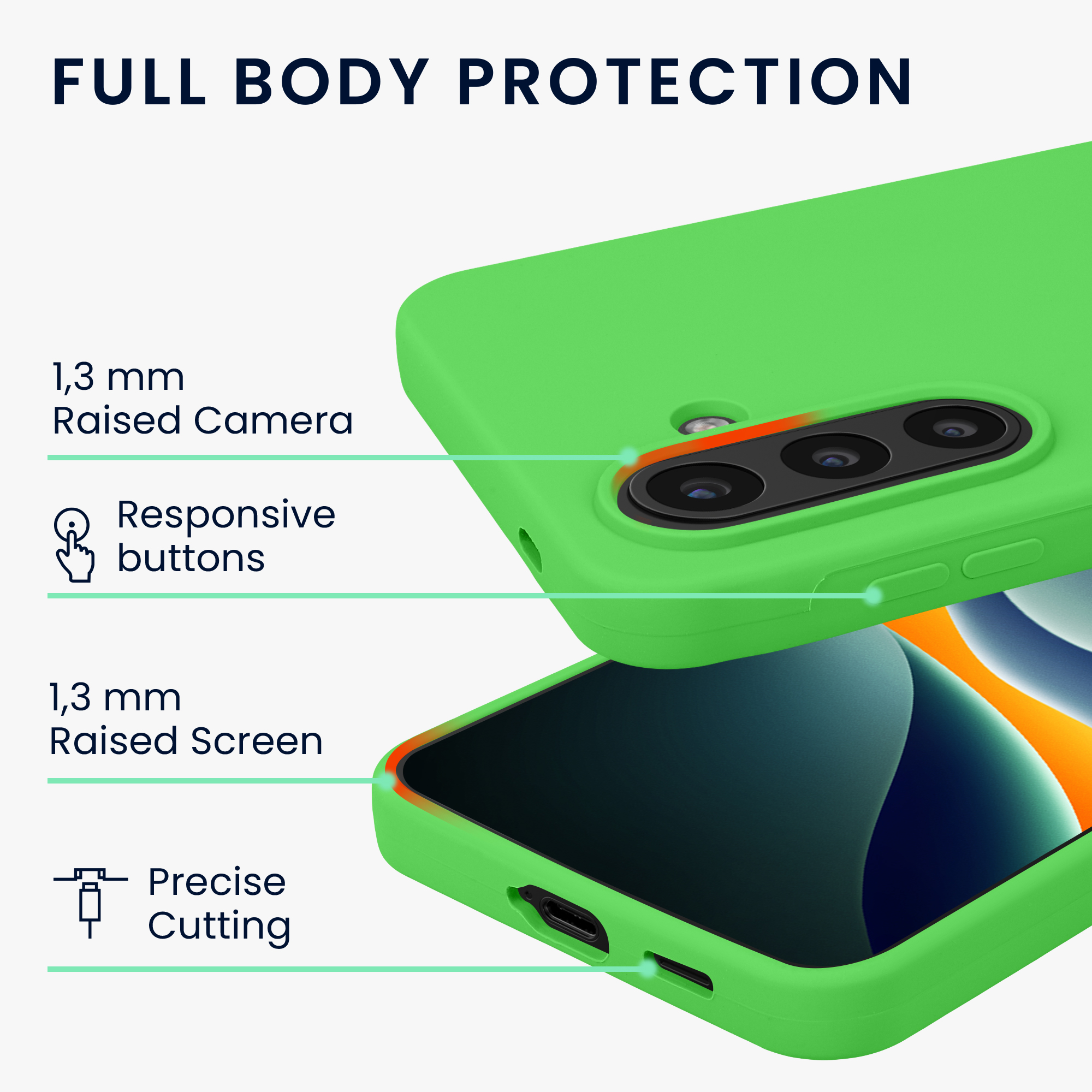 Pouzdro pro Samsung Galaxy A57 5G kwmobile silikonové - limetkově zelená