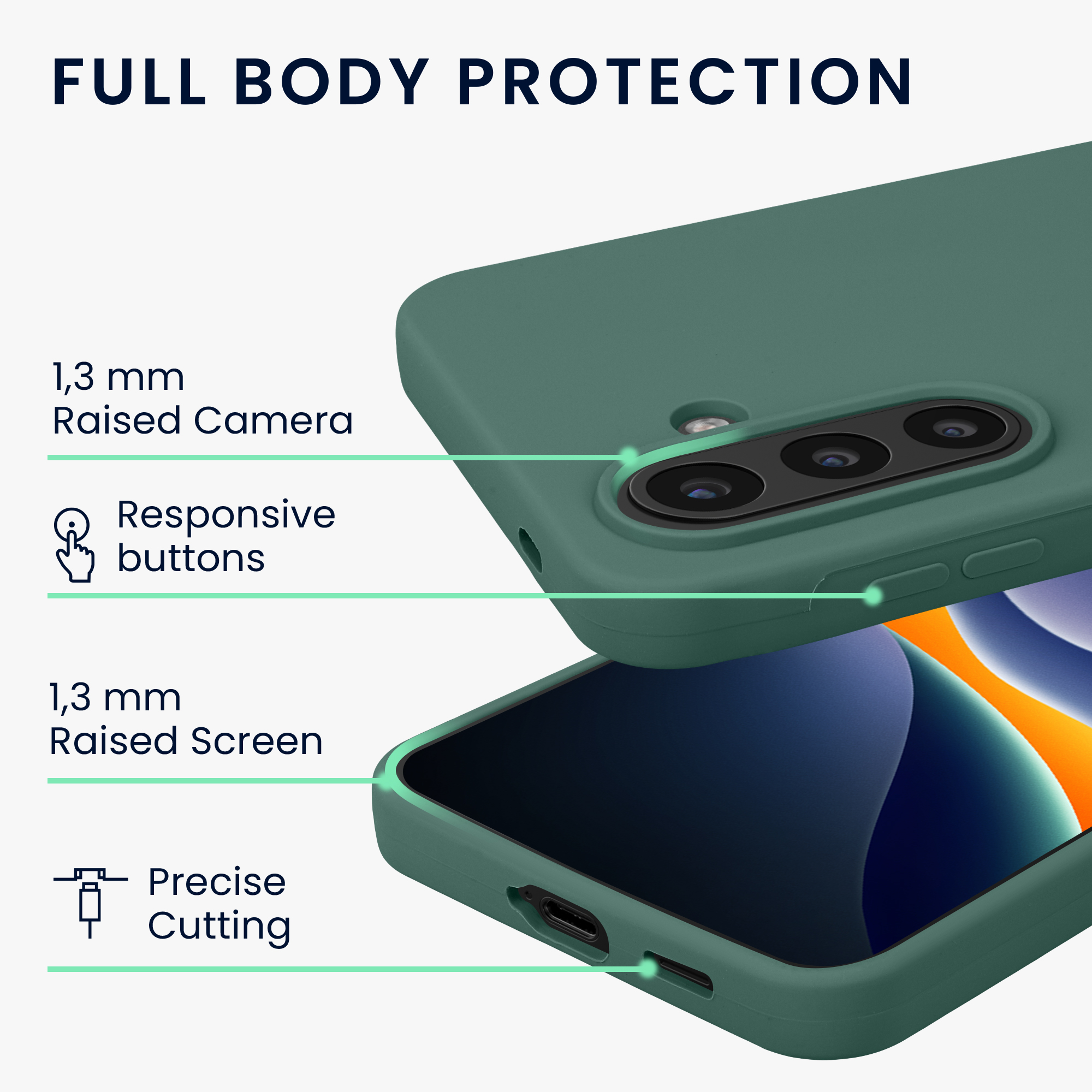 Pouzdro pro Samsung Galaxy A57 5G kwmobile silikonové - lesní zelená