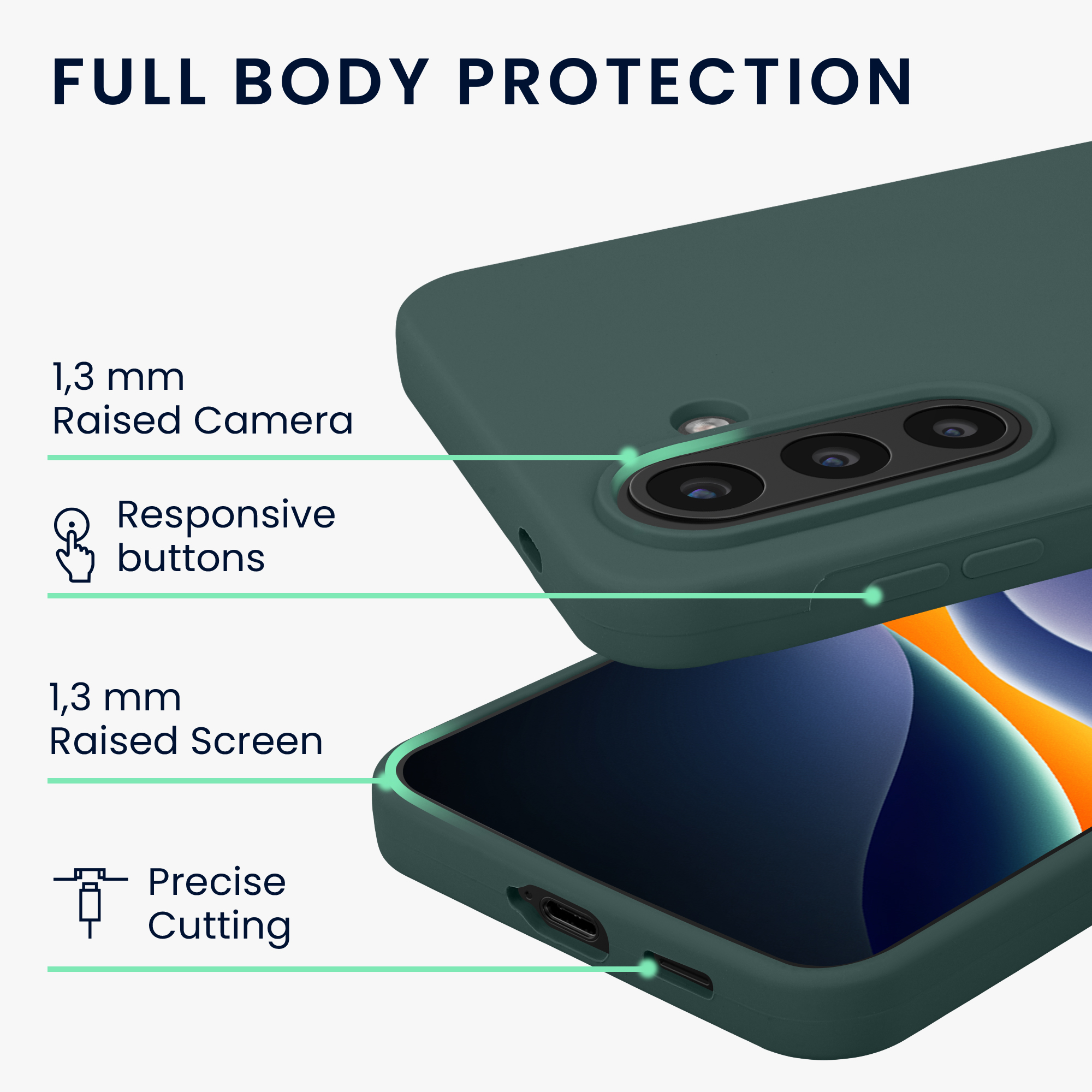 Pouzdro pro Samsung Galaxy A57 5G kwmobile silikonové - modrozelená