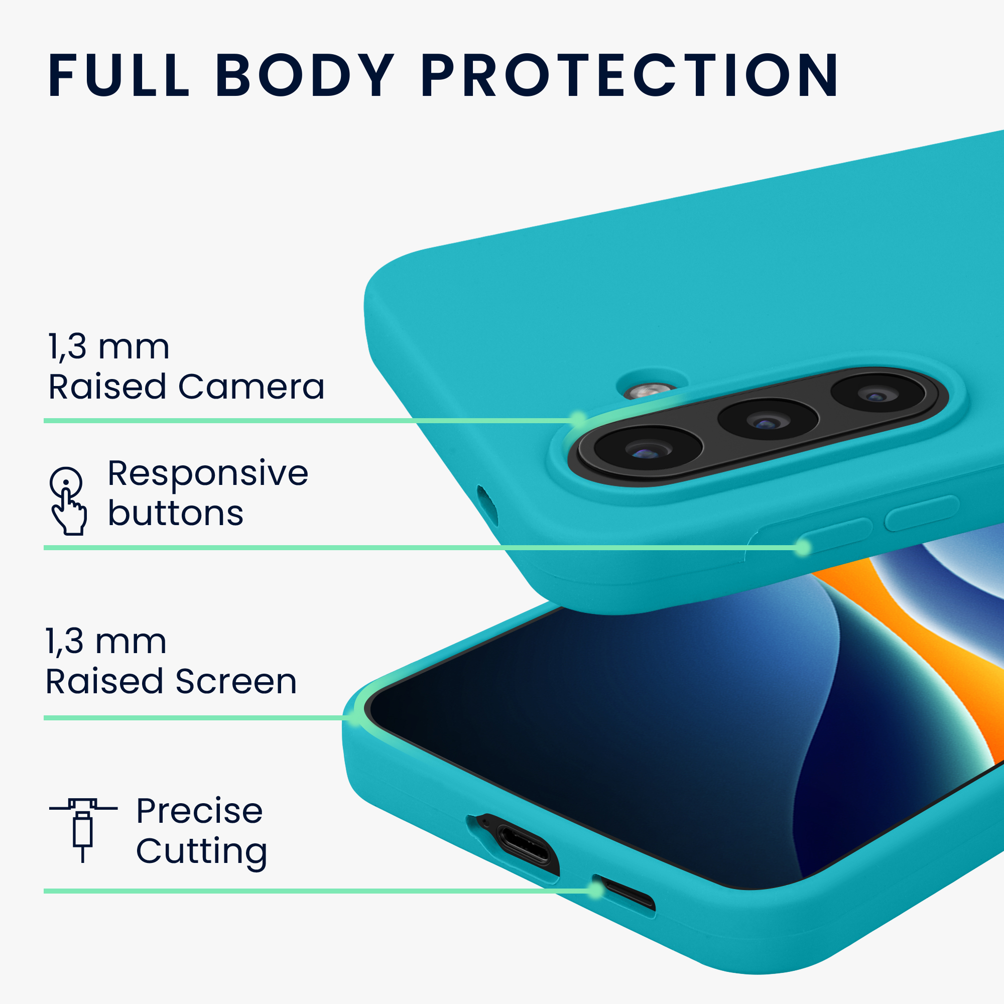 Pouzdro pro Samsung Galaxy A57 5G kwmobile silikonové - ledově modrá