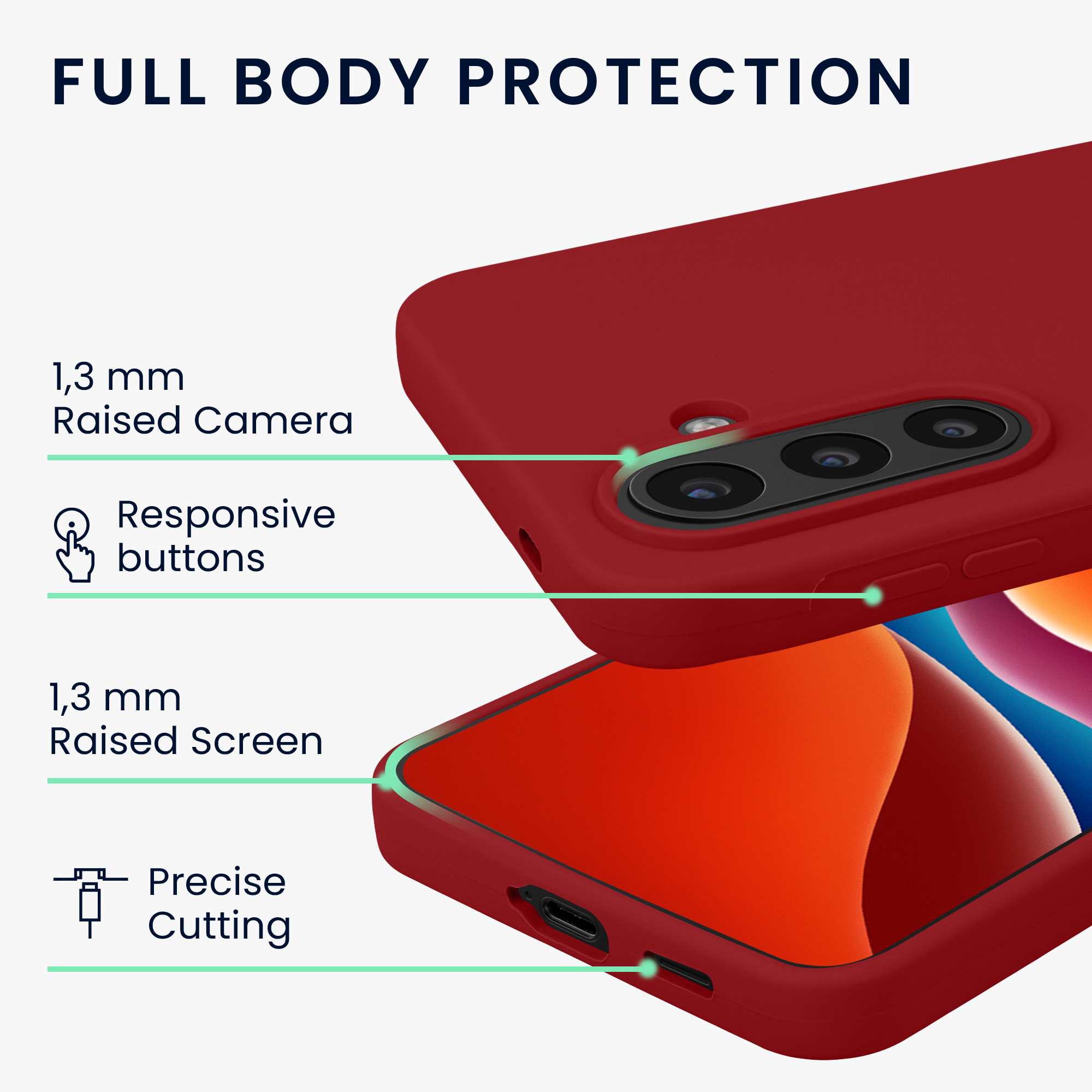 Pouzdro pro Samsung Galaxy A57 5G kwmobile silikonové - rebarborová červená