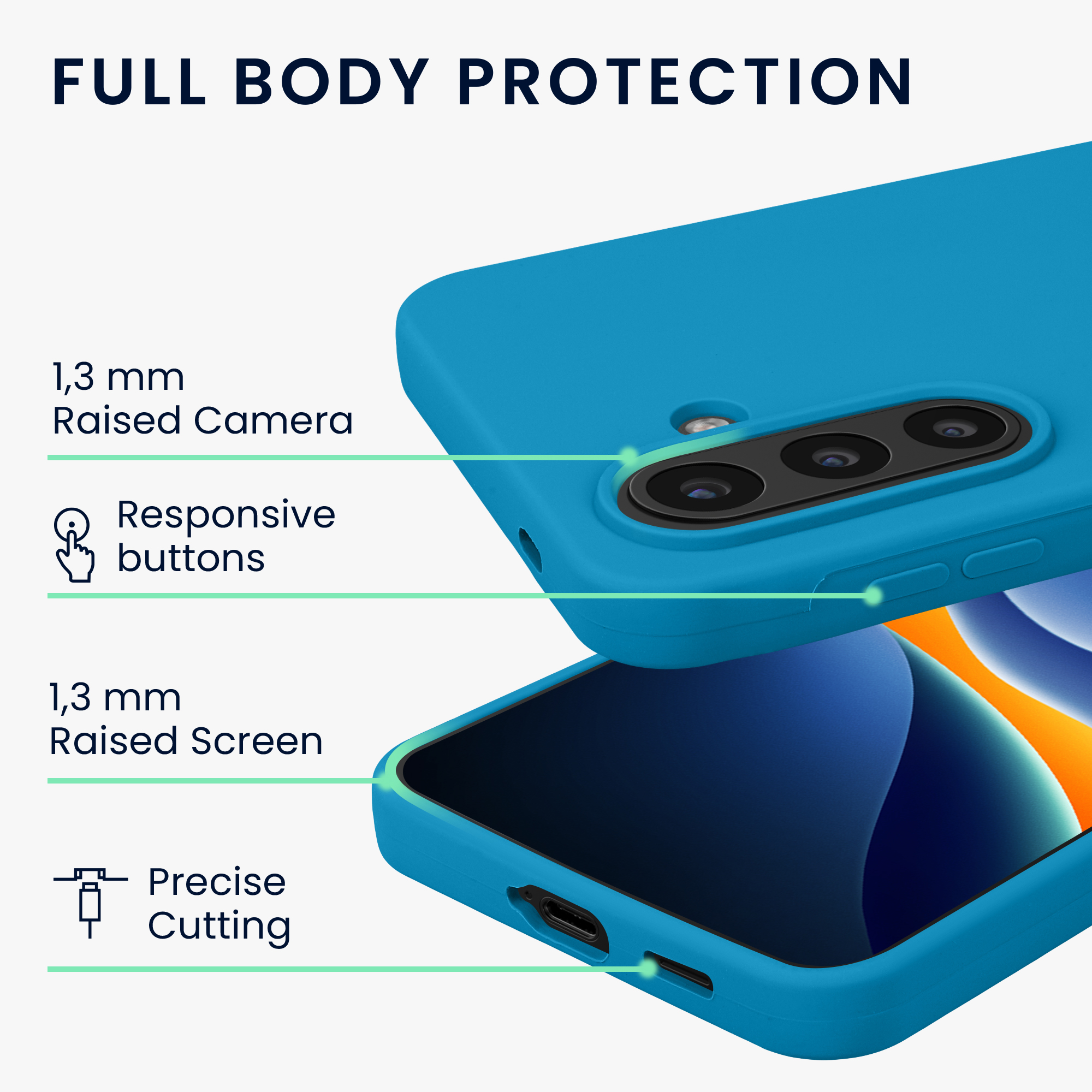 Pouzdro pro Samsung Galaxy A57 5G kwmobile silikonové - karibská modrá