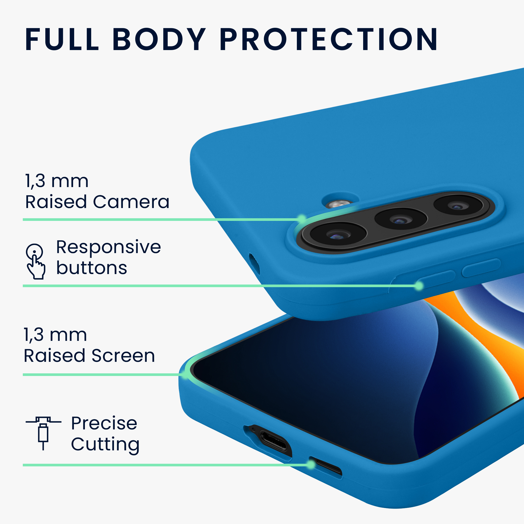 Pouzdro pro Samsung Galaxy A57 5G kwmobile silikonové - modrý korál