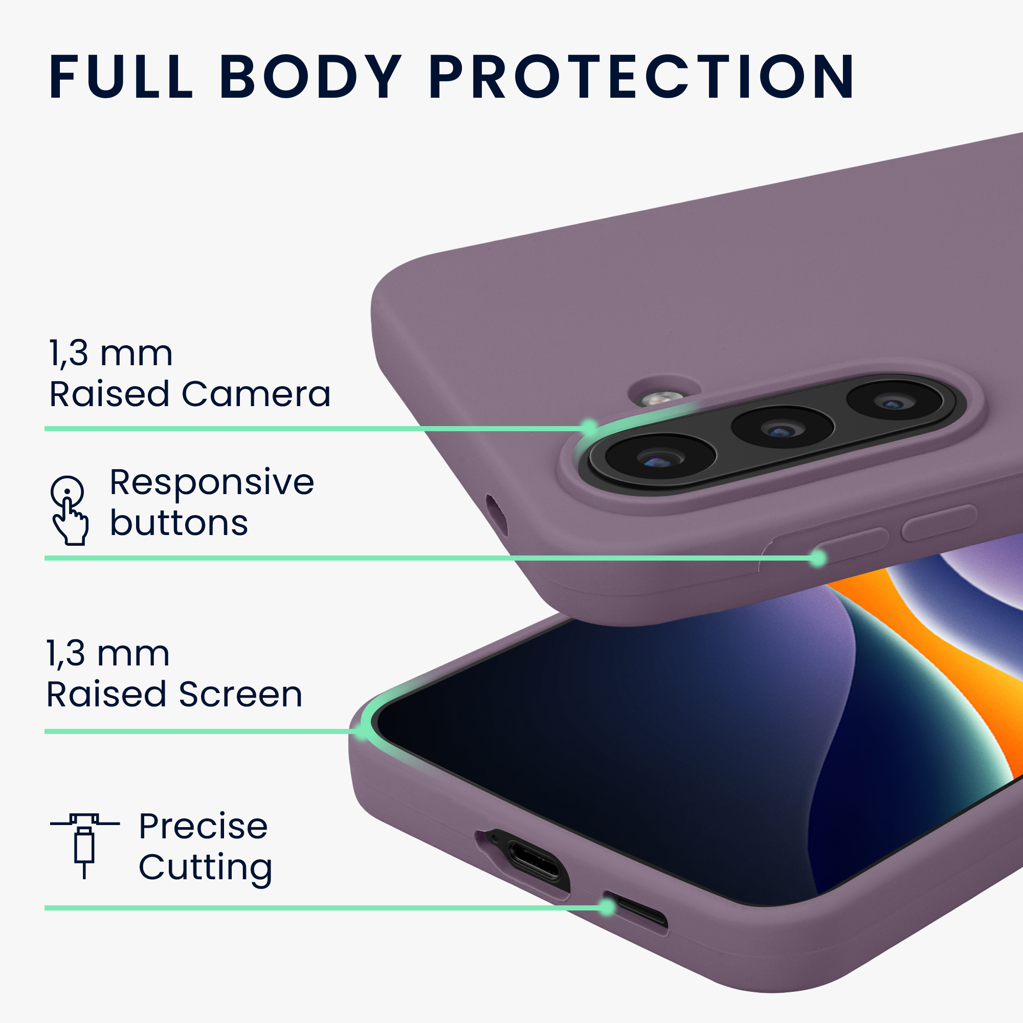 Pouzdro pro Samsung Galaxy A57 5G kwmobile silikonové - pastelová kosatcová