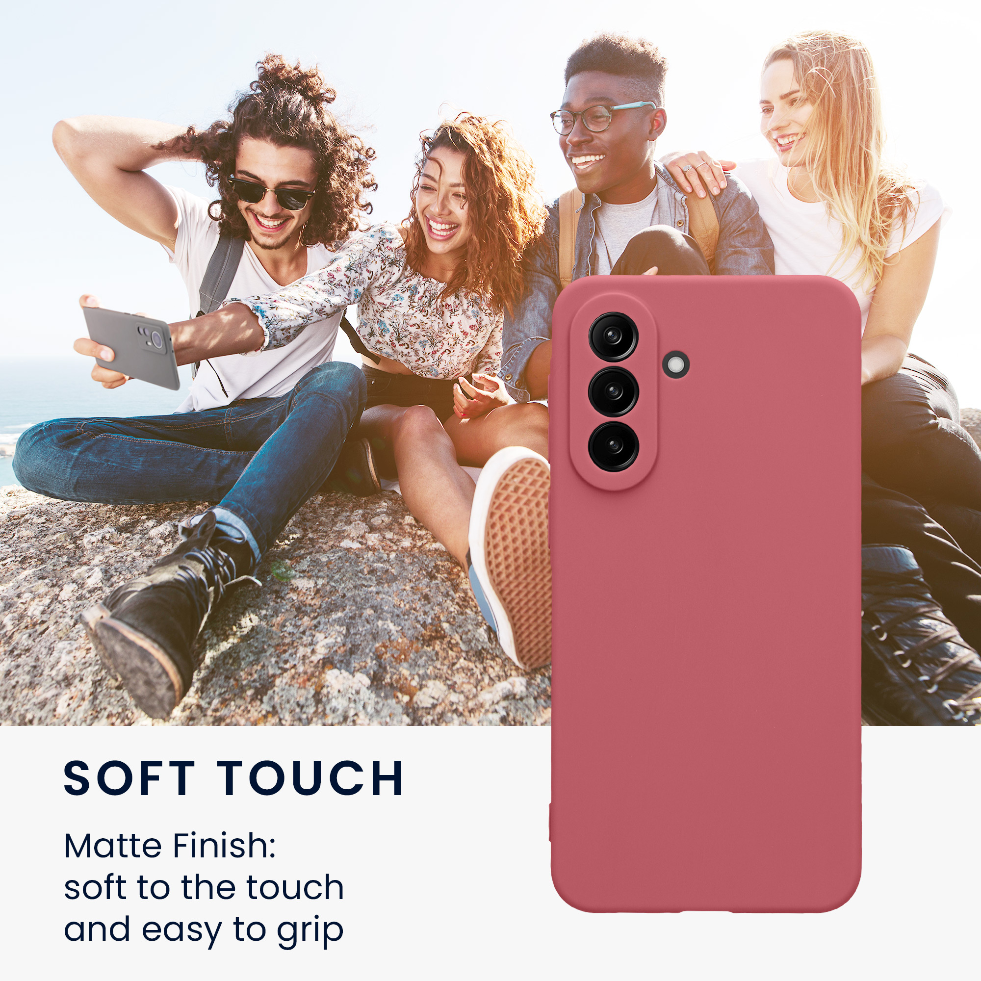 Kryt na mobil Samsung Galaxy A37 5G kwmobile slim matný TPU Tmavě růžová