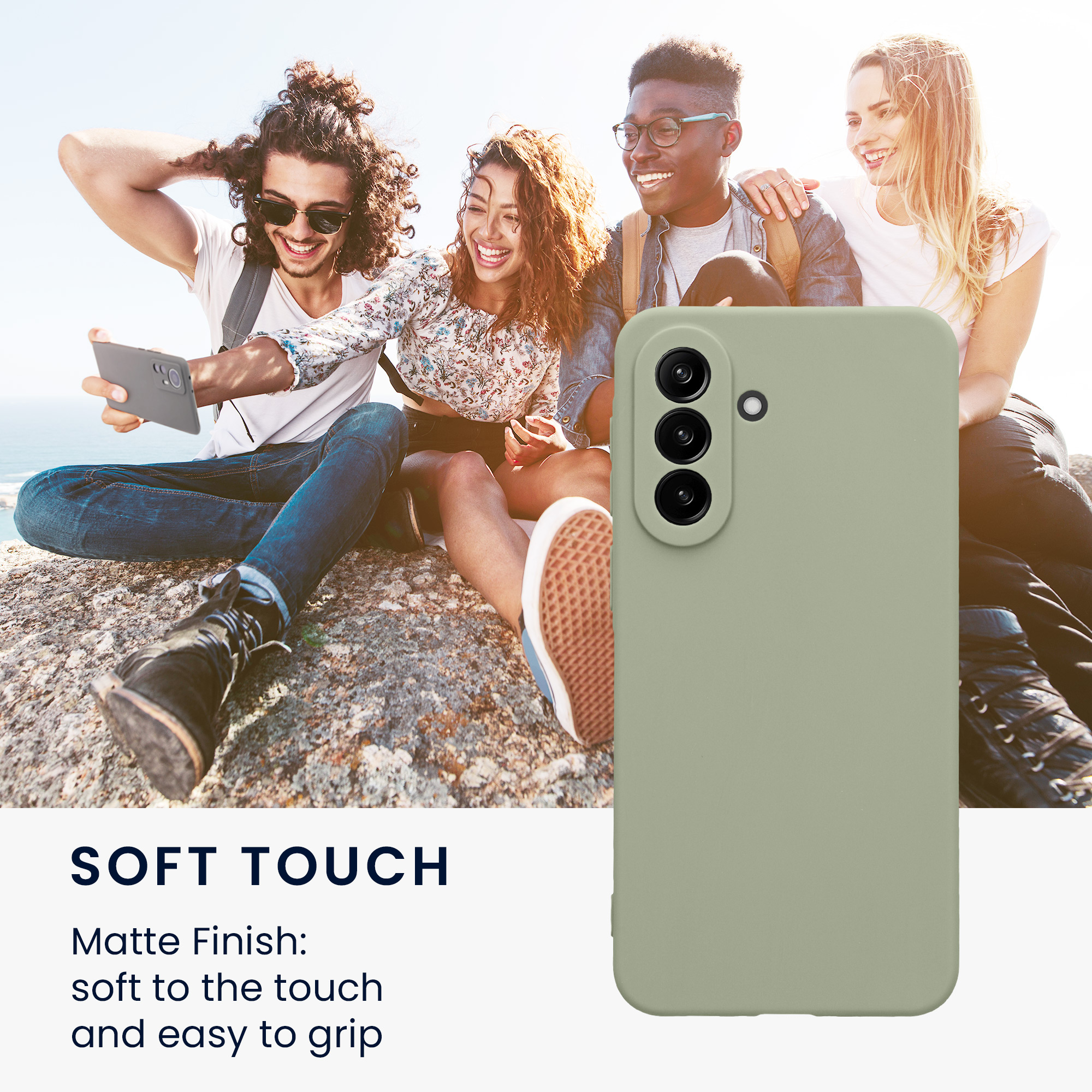 Kryt na mobil Samsung Galaxy A37 5G kwmobile slim matný TPU Šedo-zelená