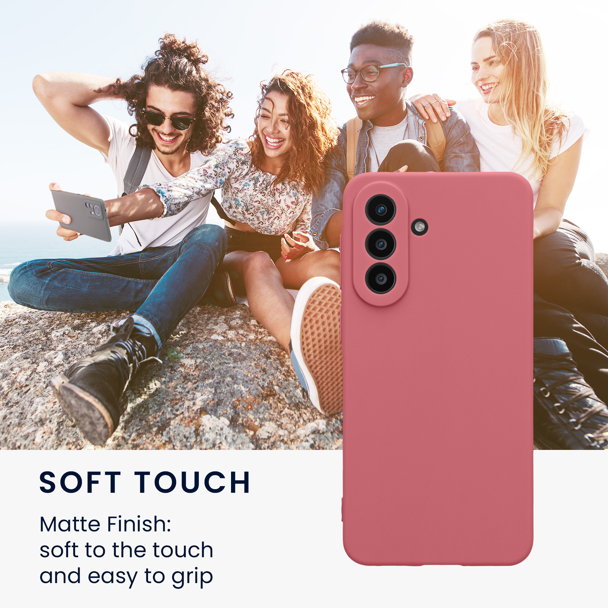 Kryt na mobil Samsung Galaxy A57 5G kwmobile slim matný TPU Tmavě růžová