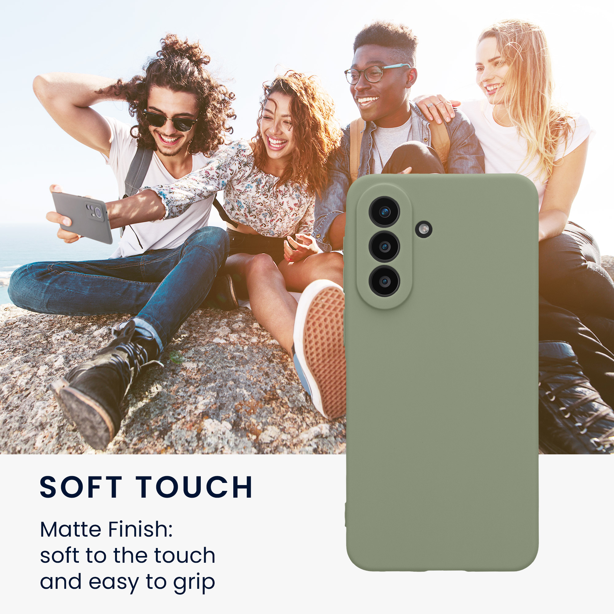 Pouzdro pro Samsung Galaxy A57 5G kwmobile tenké TPU - šedozelená