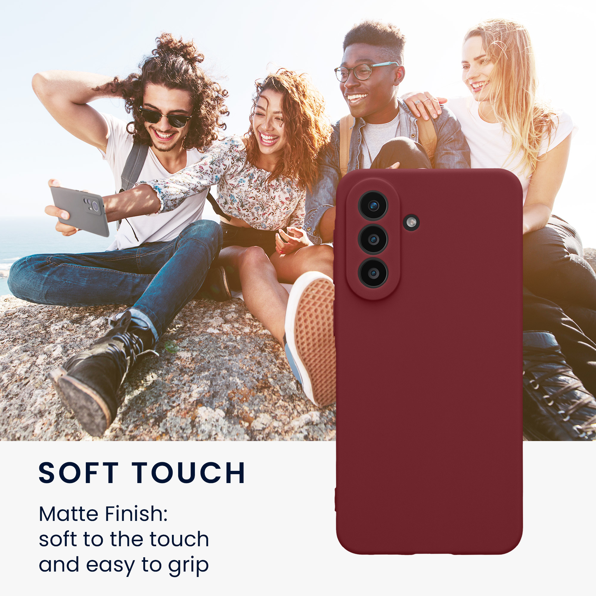 Kryt na mobil Samsung Galaxy A57 5G kwmobile slim matný TPU Bordeaux fialová