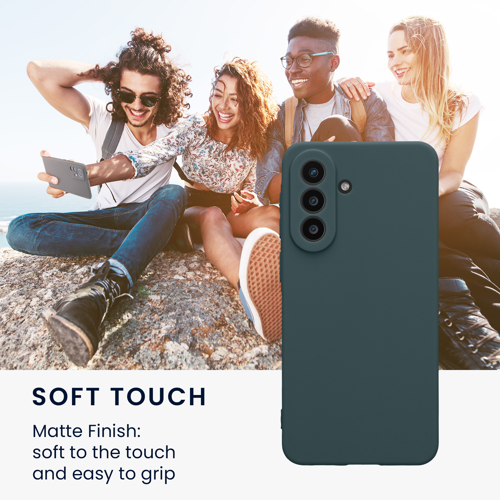 Kryt na mobil Samsung Galaxy A57 5G kwmobile slim matný TPU Tmavě břidlicová