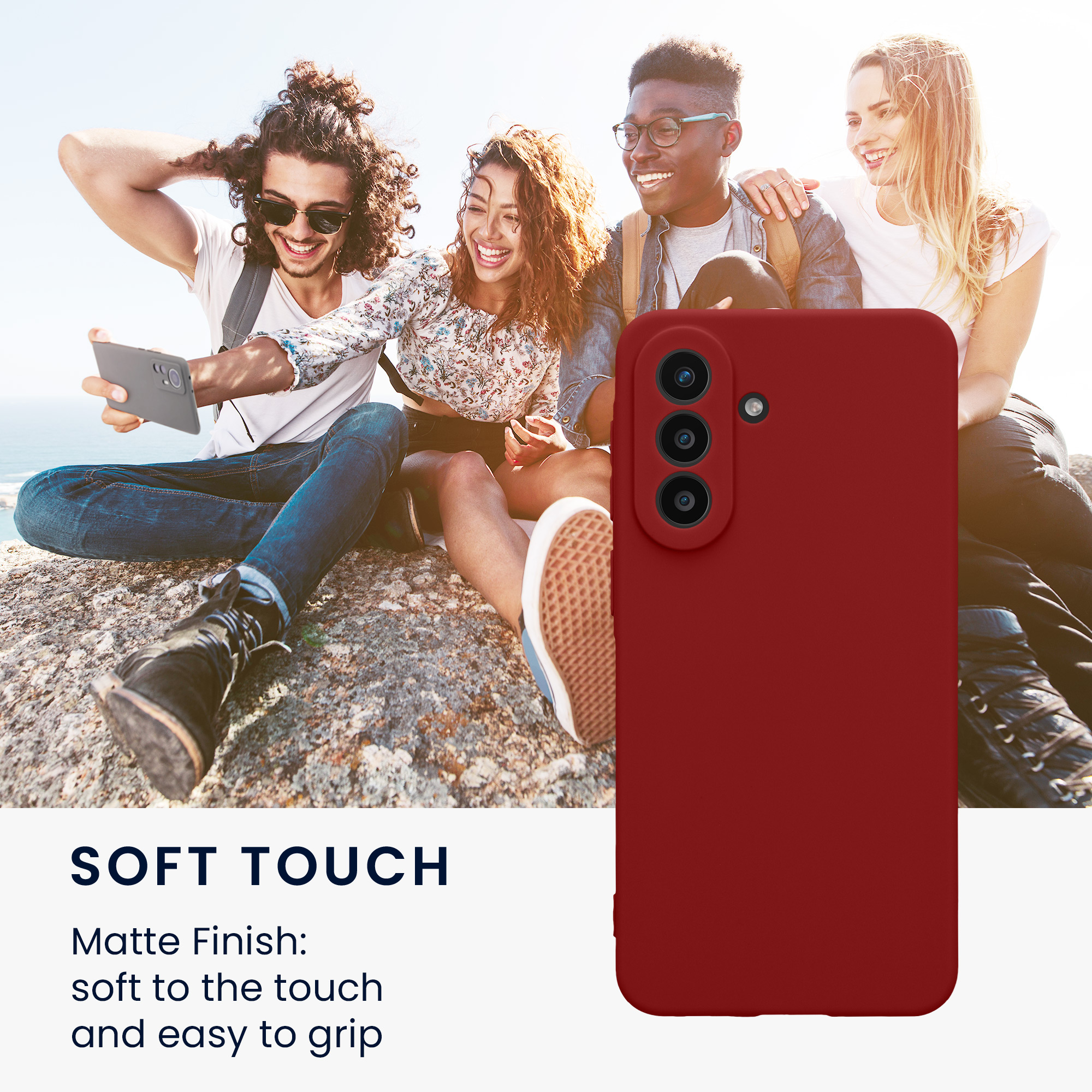 Pouzdro pro Samsung Galaxy A57 5G kwmobile tenké TPU - rebarborová červená