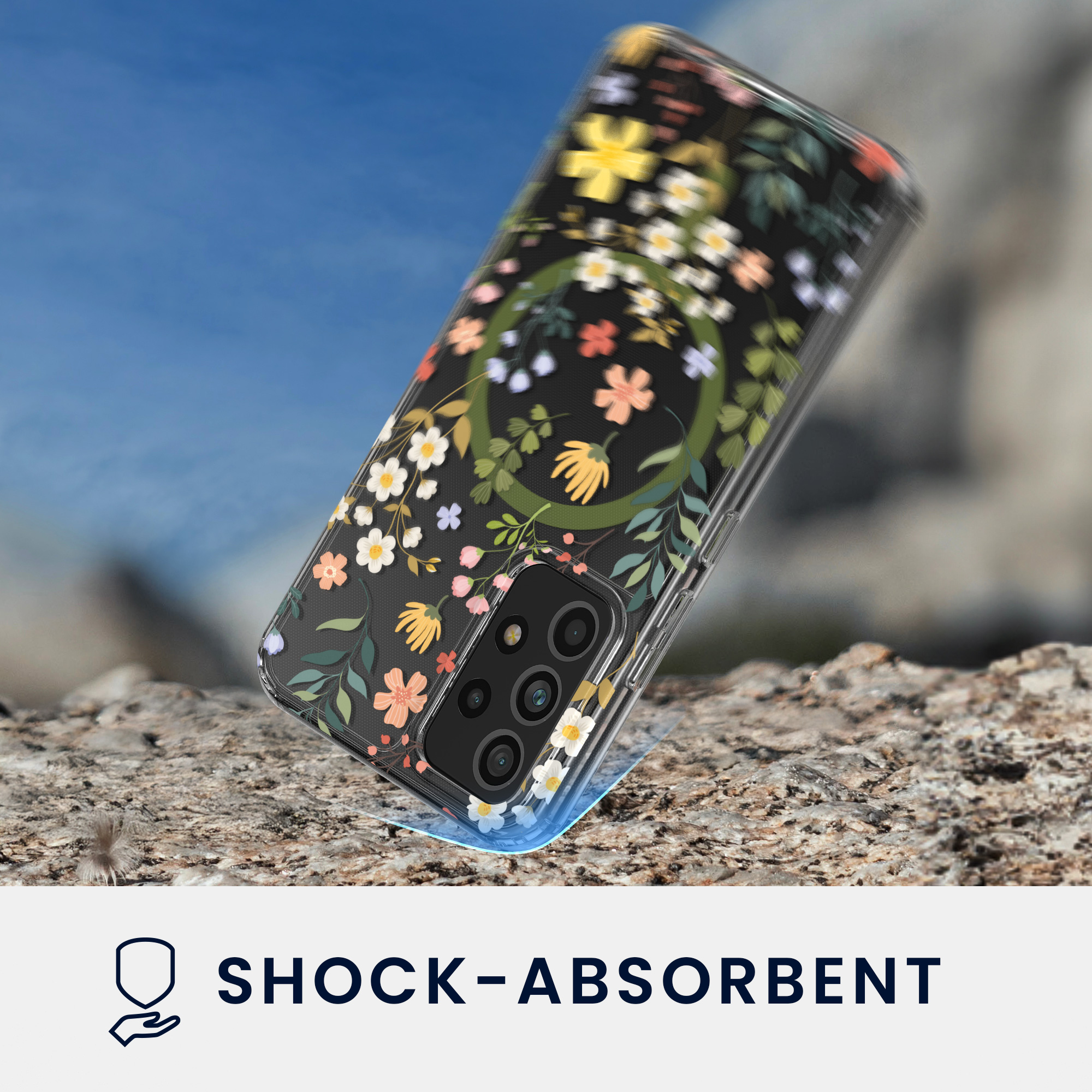 Čiré pouzdro na telefon pro Samsung Galaxy A53 5G kwmobile MagSafe TPU - motiv okouzlující květiny