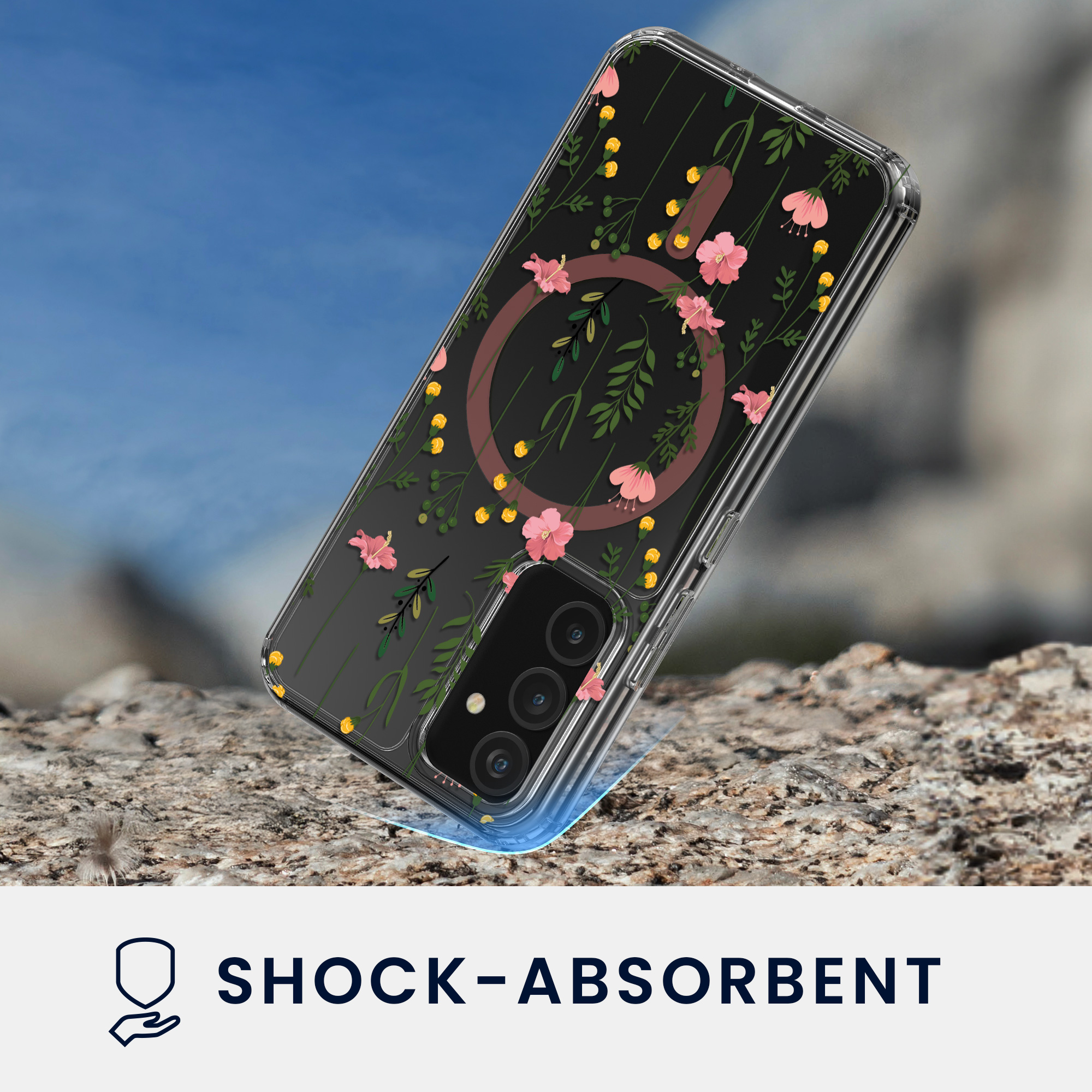 Čiré pouzdro na telefon pro Samsung Galaxy A54 5G kwmobile MagSafe TPU - motiv nenápadné polní květiny
