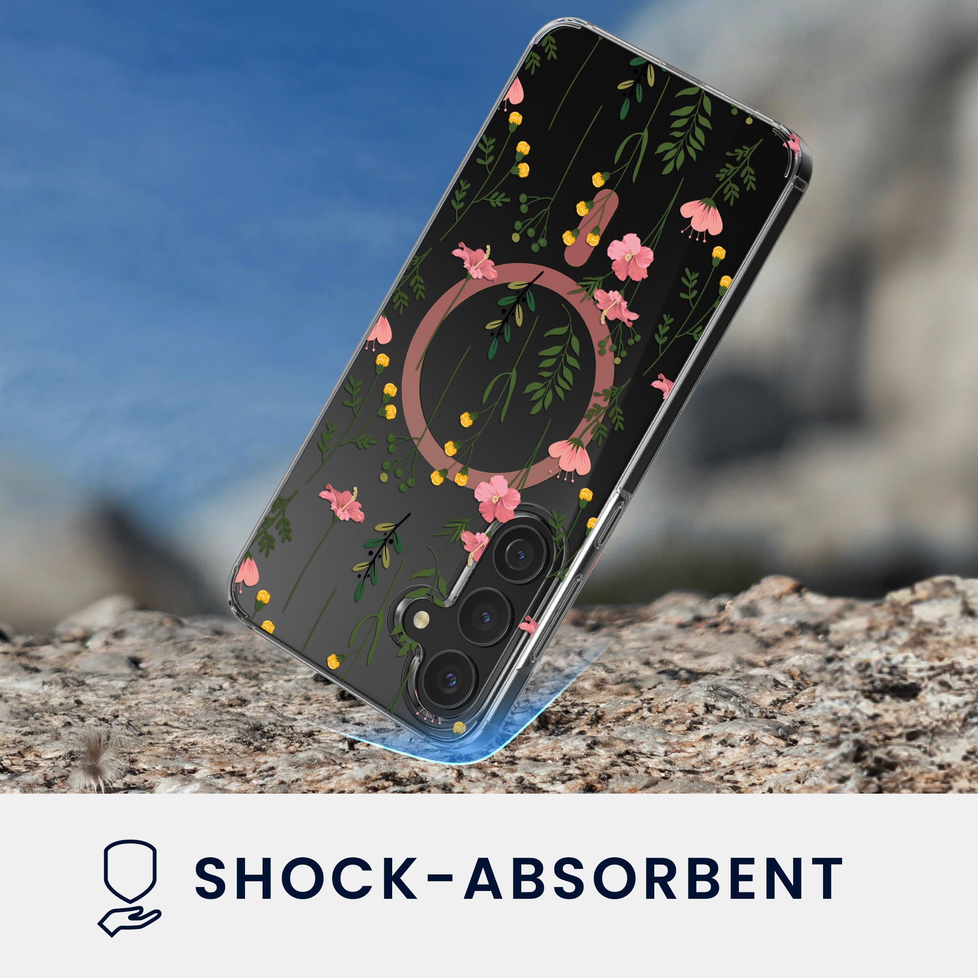 Čiré pouzdro na telefon pro Samsung Galaxy A55 5G kwmobile MagSafe TPU - motiv nenápadné polní květiny
