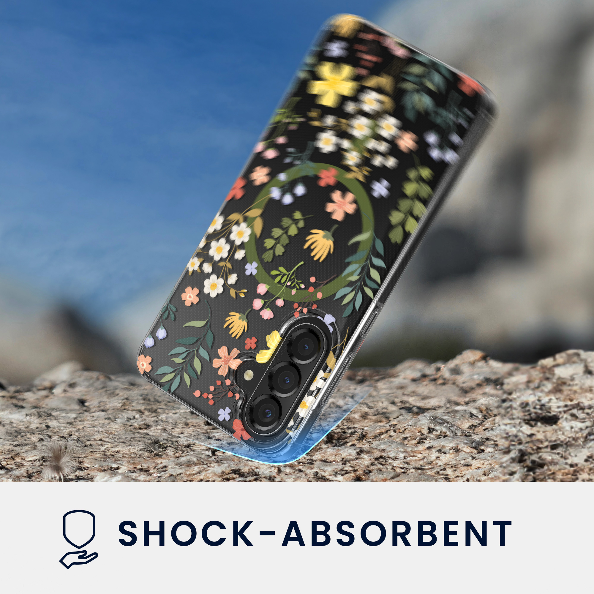 Čiré pouzdro na telefon pro Samsung Galaxy A56 5G kwmobile MagSafe TPU - motiv okouzlující květiny