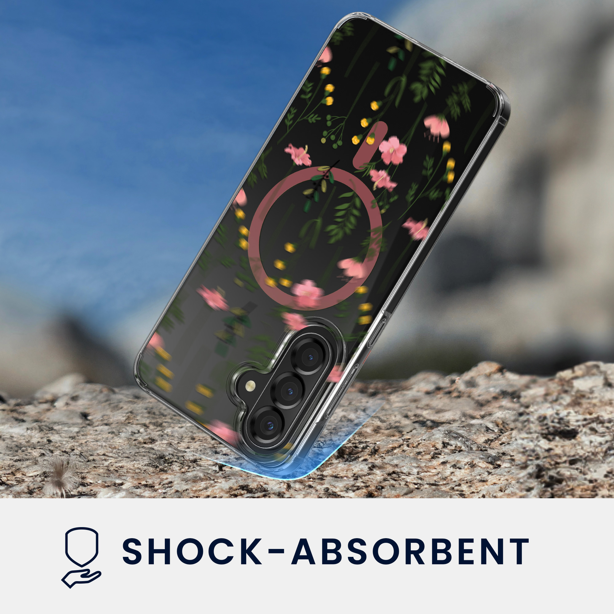 Čiré pouzdro na telefon pro Samsung Galaxy A56 5G kwmobile MagSafe TPU - motiv nenápadné polní květiny