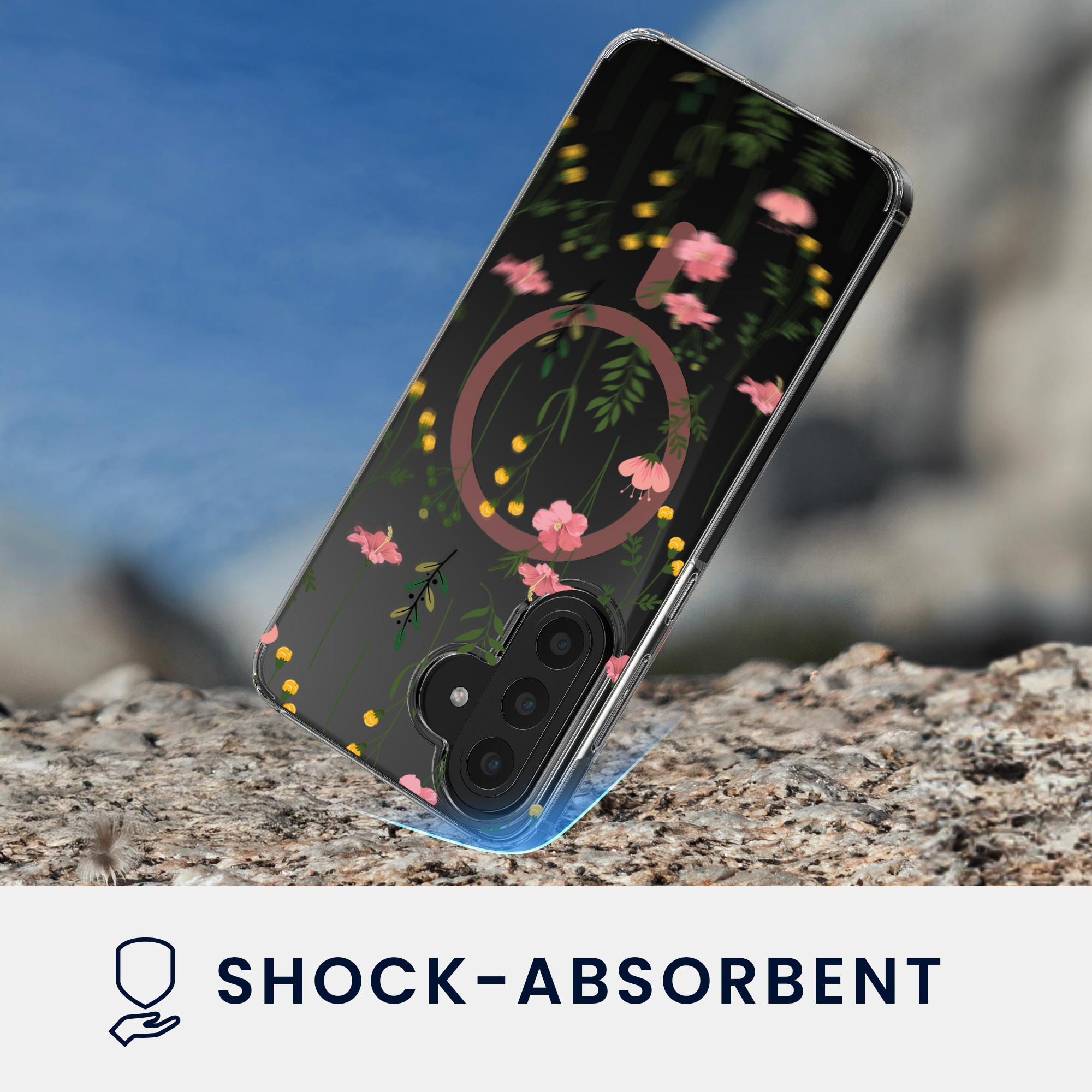 Čiré pouzdro na telefon pro Samsung Galaxy A57 5G kwmobile MagSafe TPU - motiv nenápadné polní květiny