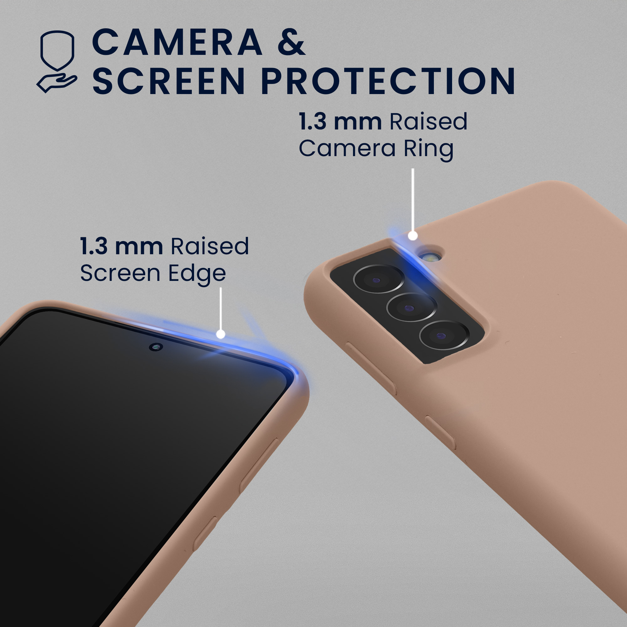 Pouzdro pro Samsung Galaxy S21 se 2 tvrzenými ochrannými skly kwmobile - matná starorůžová