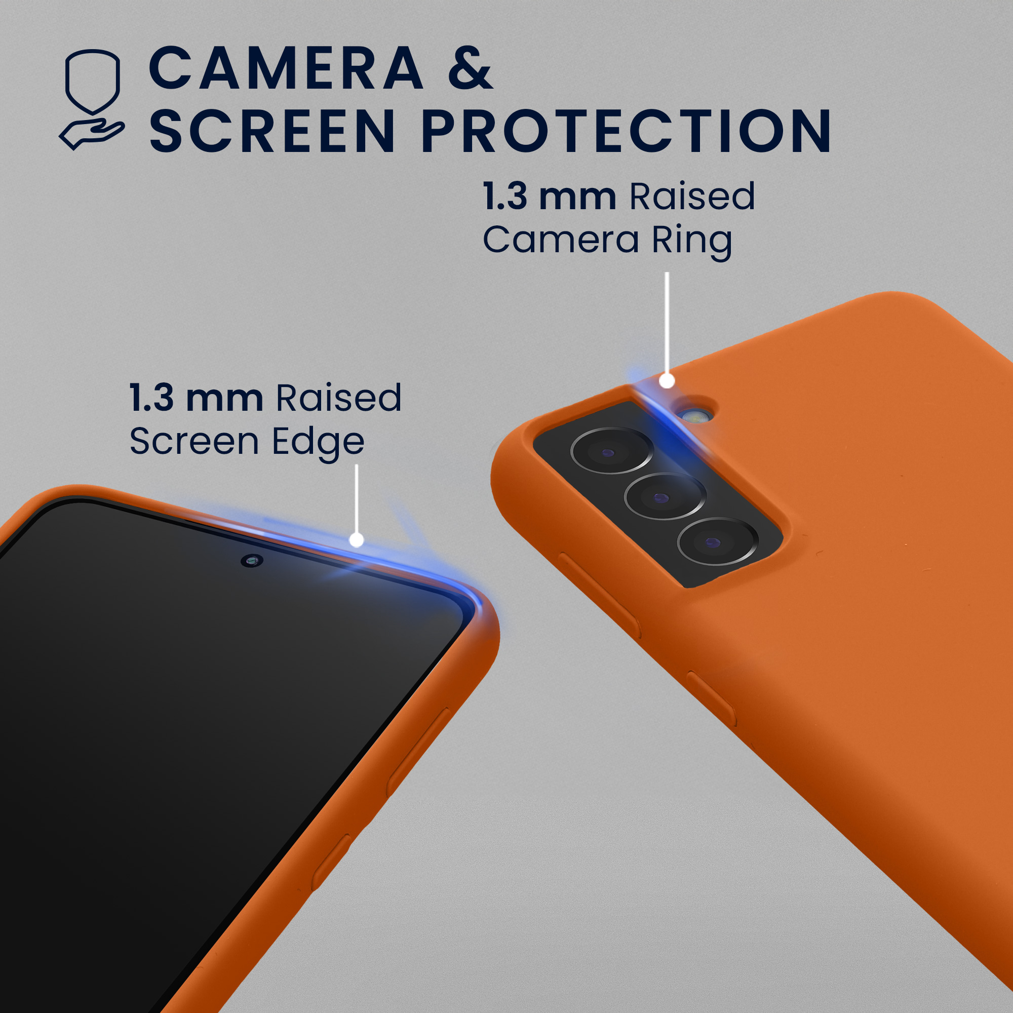 Pouzdro pro Samsung Galaxy S21 se 2 tvrzenými ochrannými skly kwmobile - ovocná oranžová