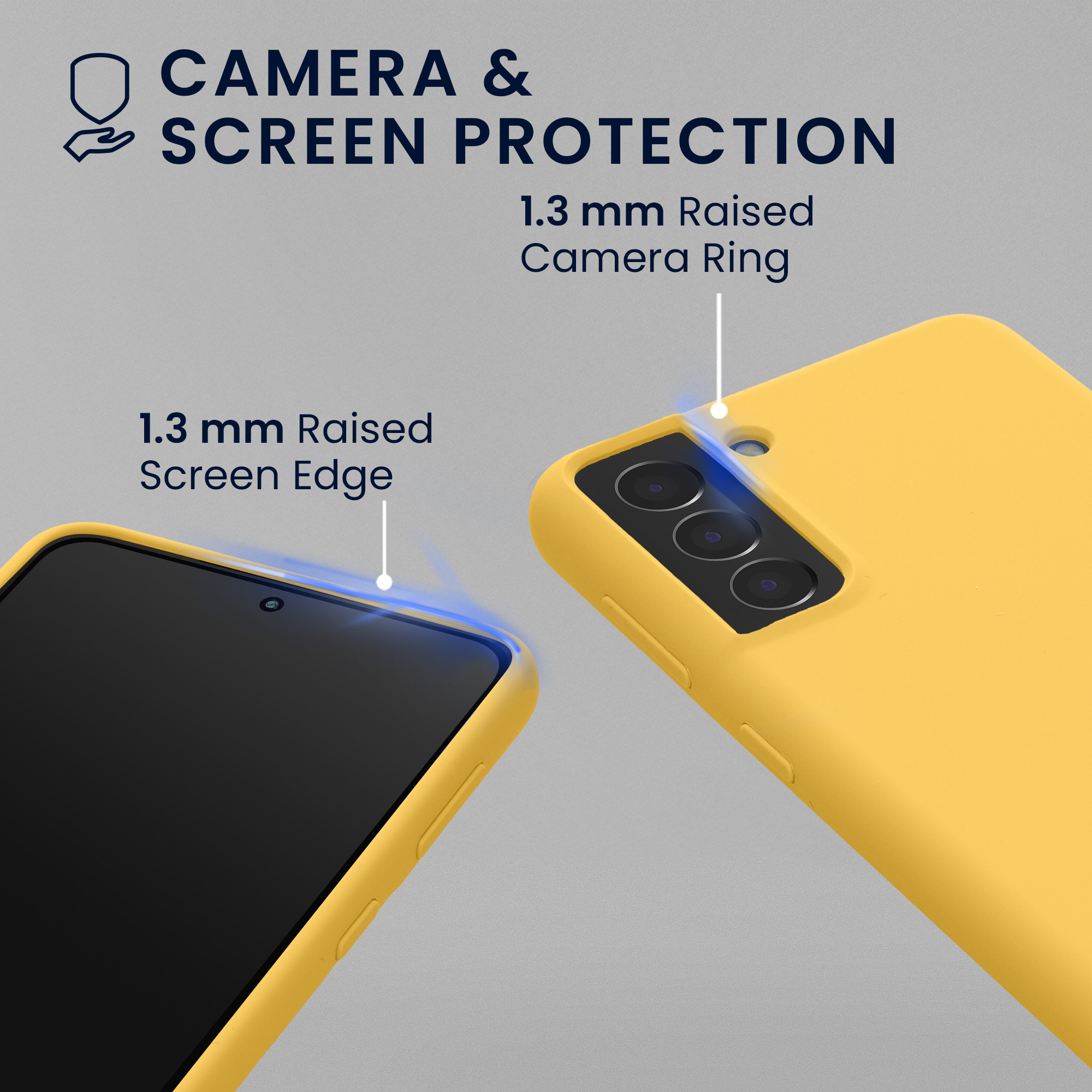 Pouzdro pro Samsung Galaxy S21 se 2 tvrzenými ochrannými skly kwmobile - zářivě žlutá