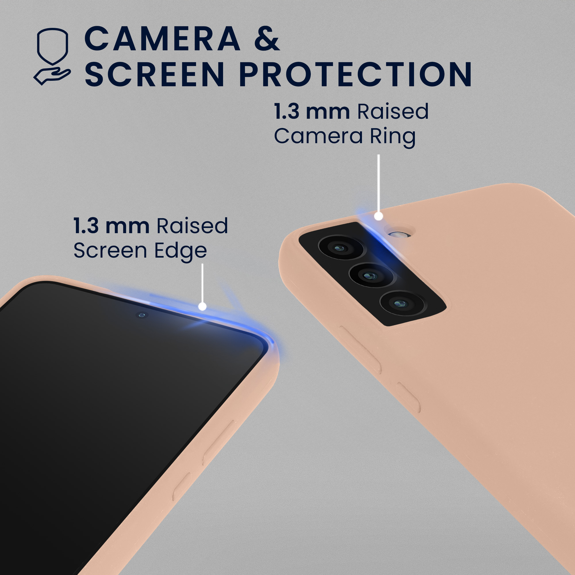 Pouzdro pro Samsung Galaxy S22 se 2 tvrzenými ochrannými skly kwmobile - matná starorůžová
