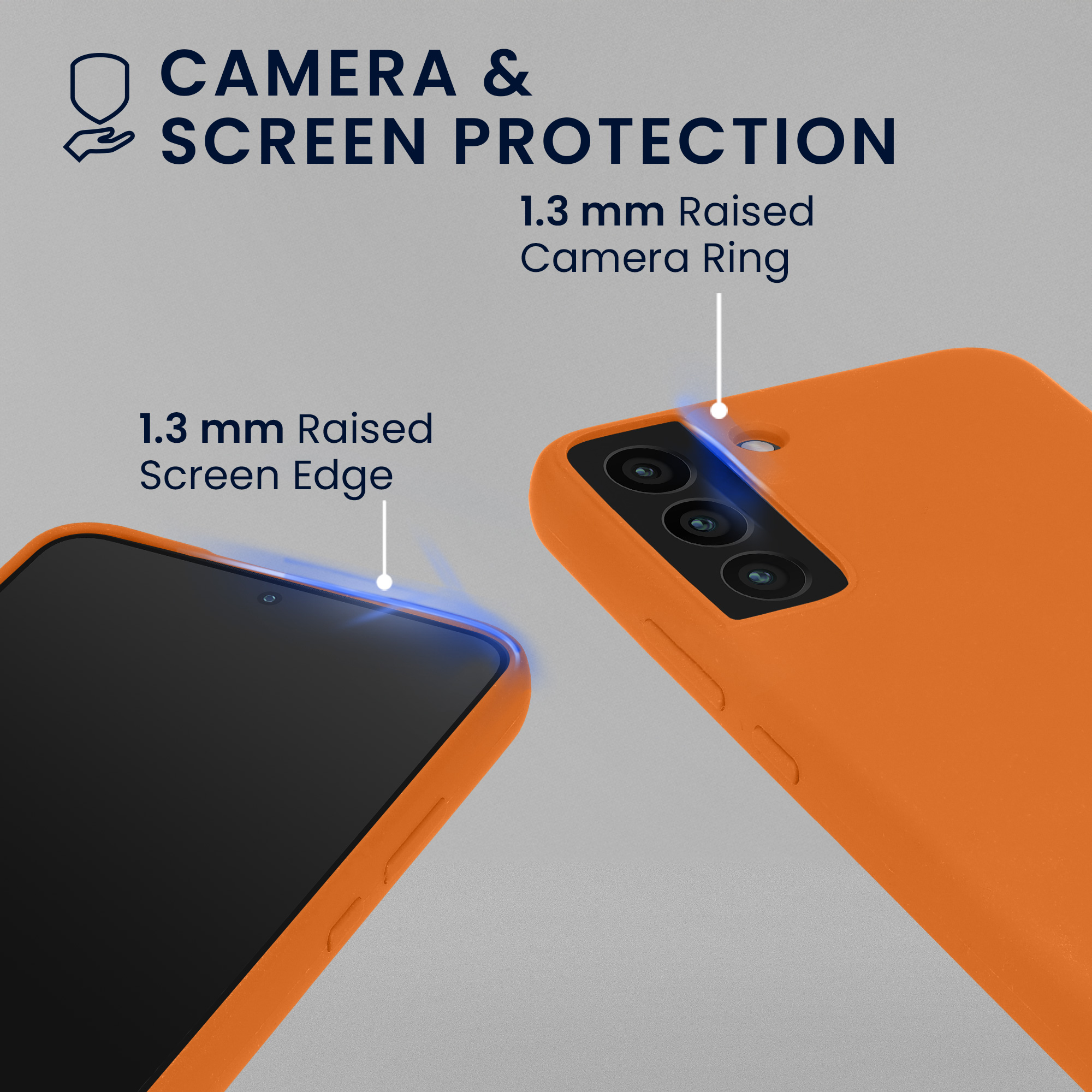 Pouzdro pro Samsung Galaxy S22 se 2 tvrzenými ochrannými skly kwmobile - ovocná oranžová