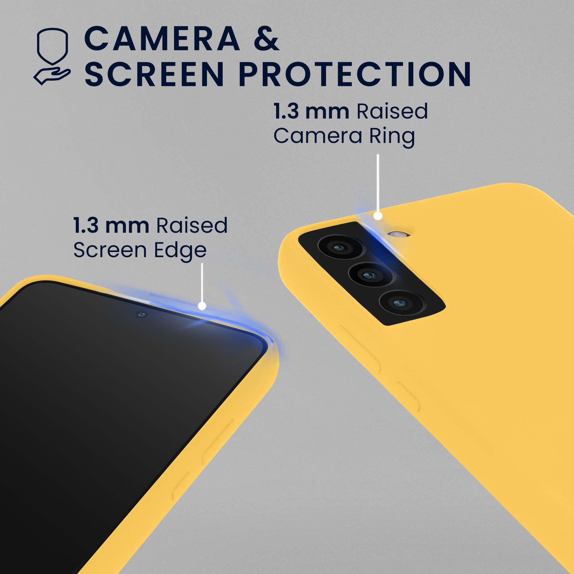Pouzdro pro Samsung Galaxy S22 se 2 tvrzenými ochrannými skly kwmobile - zářivě žlutá