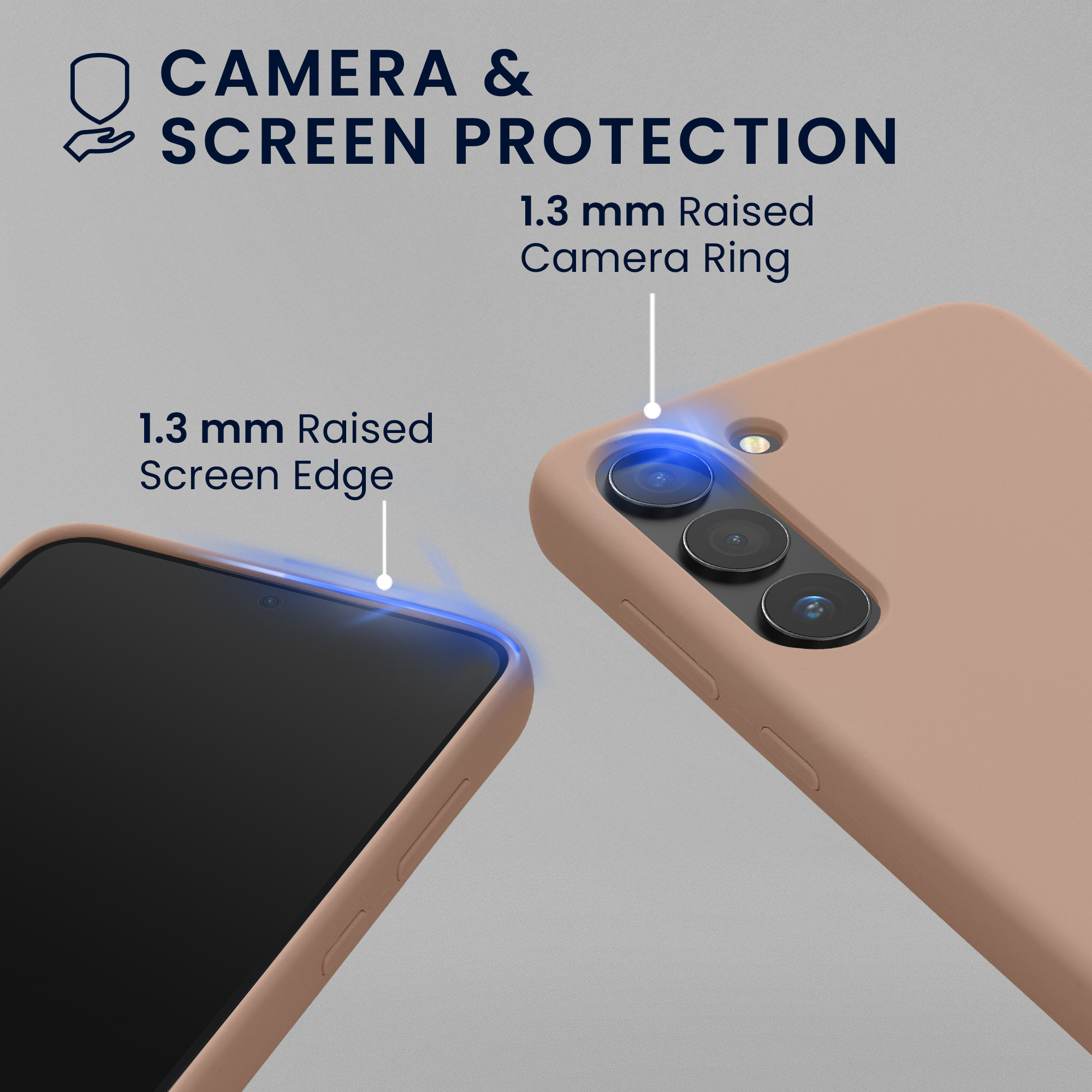 Pouzdro pro Samsung Galaxy S23 se 2 tvrzenými ochrannými skly kwmobile - matná starorůžová
