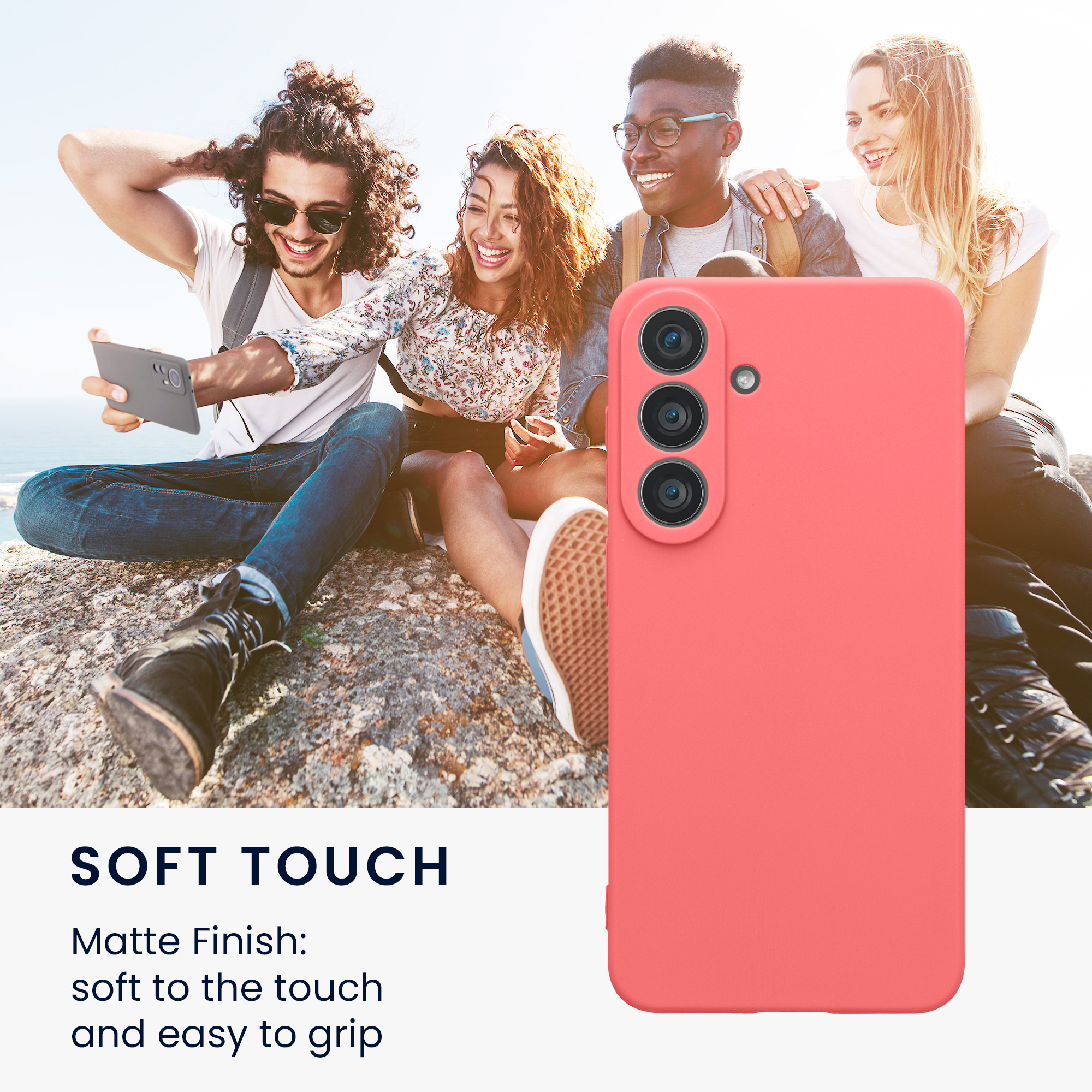 Tenký matný TPU kryt pro Samsung Galaxy S26 FE kwmobile ‑ neonově korálová