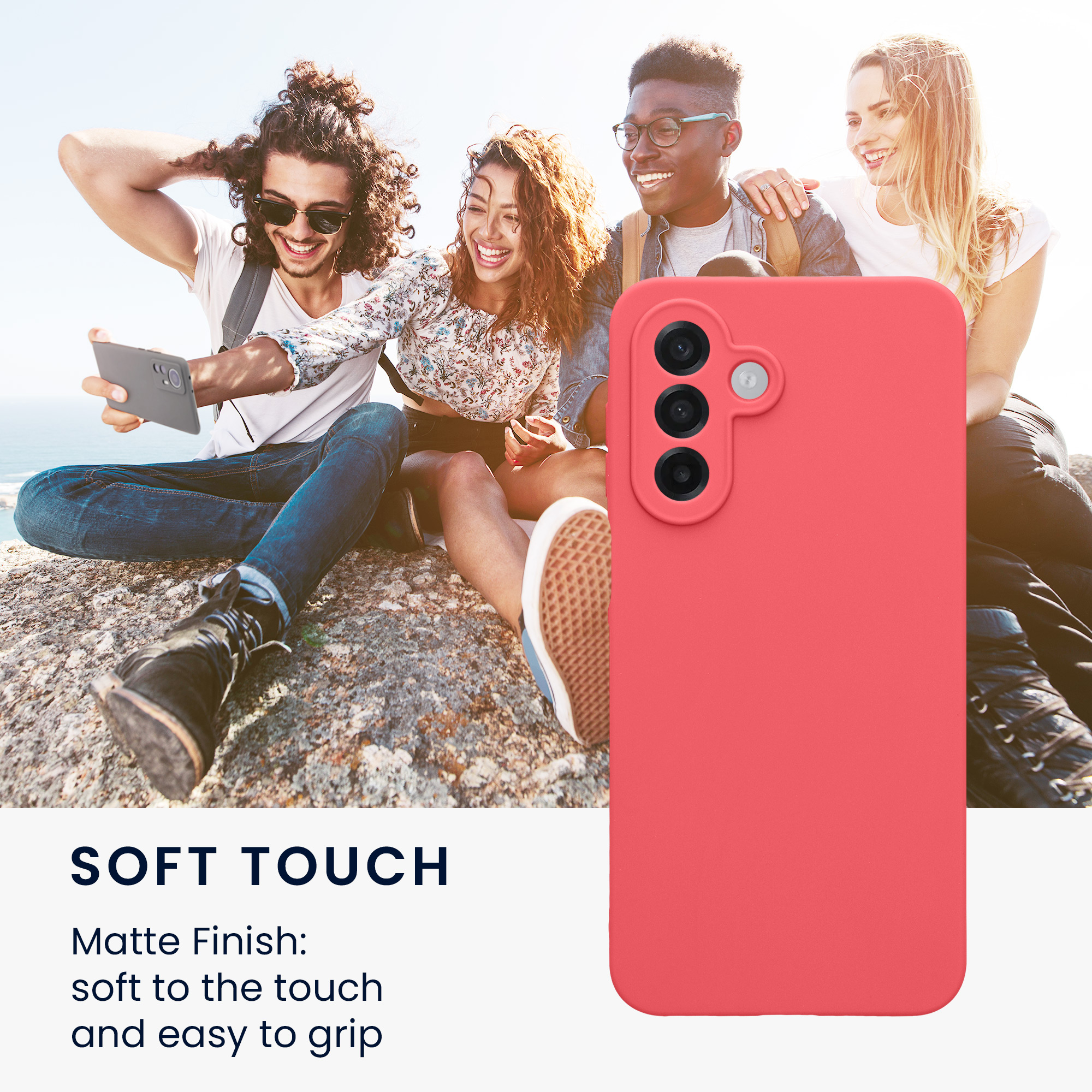 Kryt na mobil Samsung Galaxy A18 4G / 5G, tenký - kwmobile, neonově korálový