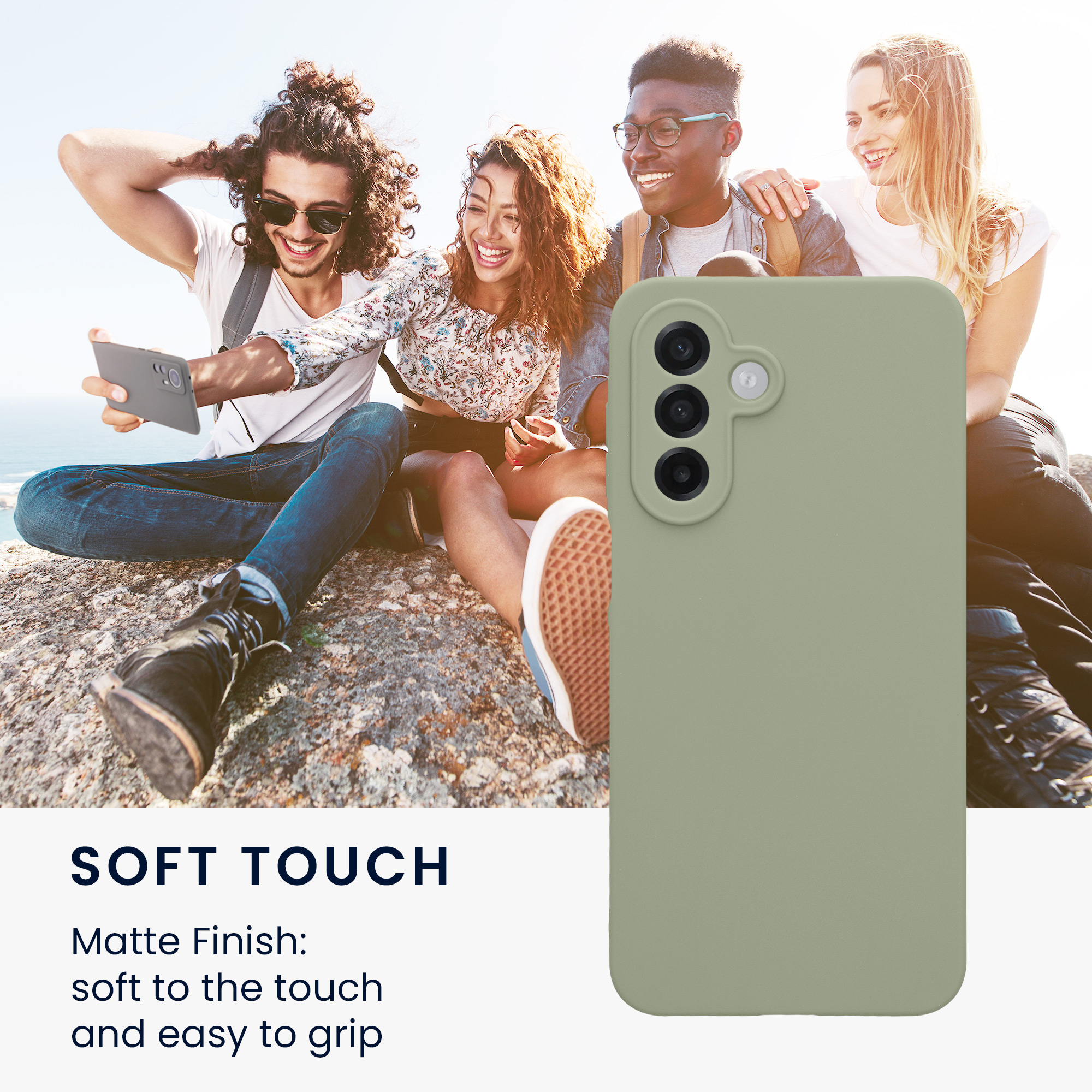 Kryt na mobil Samsung Galaxy A18 4G / 5G, tenký - kwmobile, šedozelený