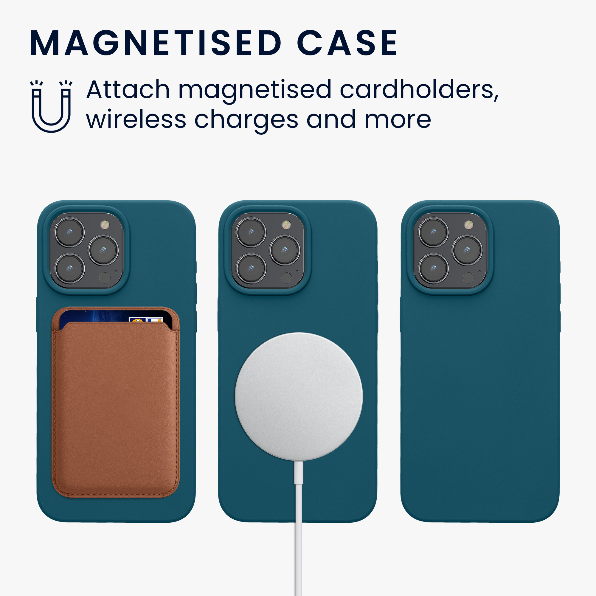 Magnetický kryt kwmobile pro iPhone 15 Pro Max - matná petrolejová