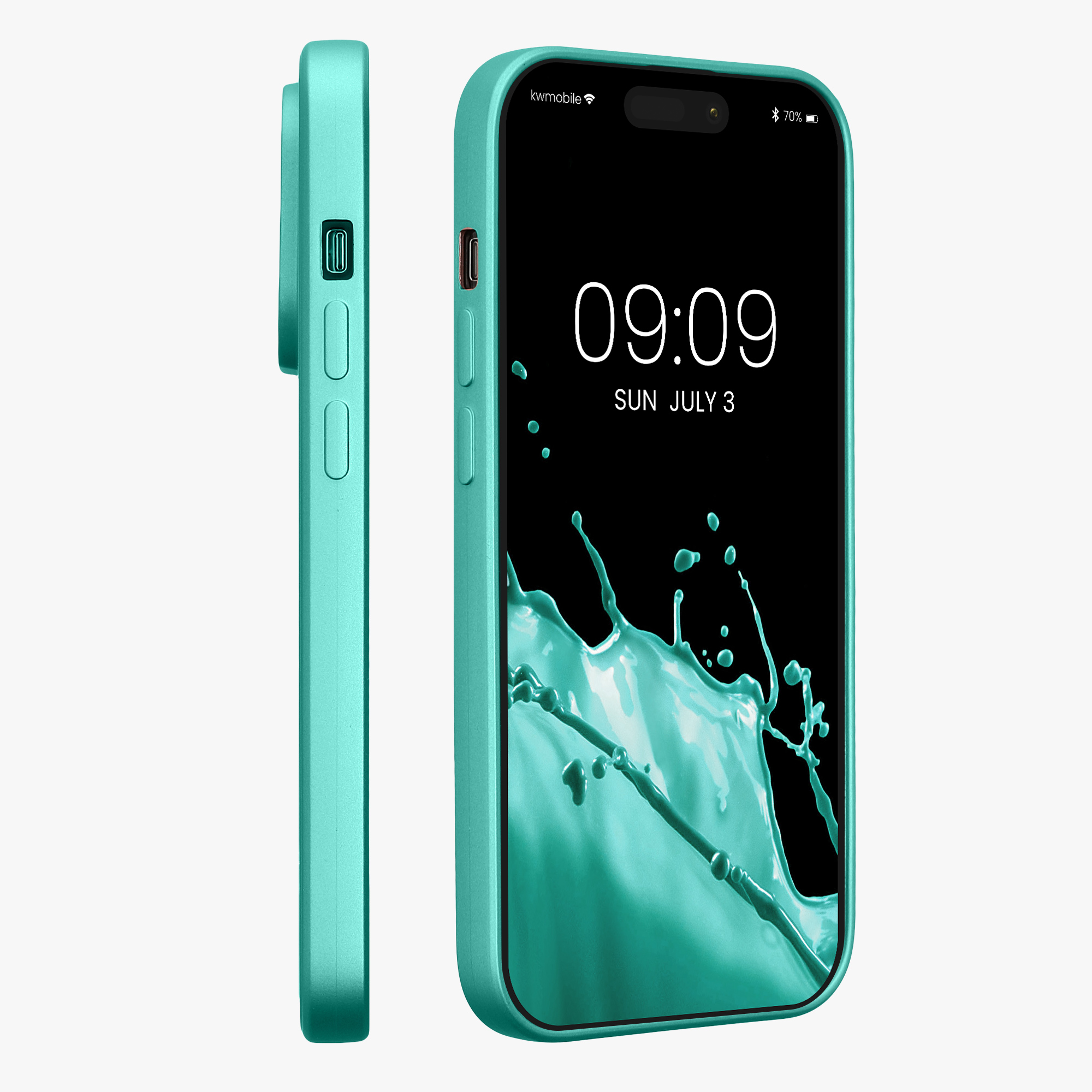 Kryt kwmobile slim iPhone 14 Pro Metallic Turquoise