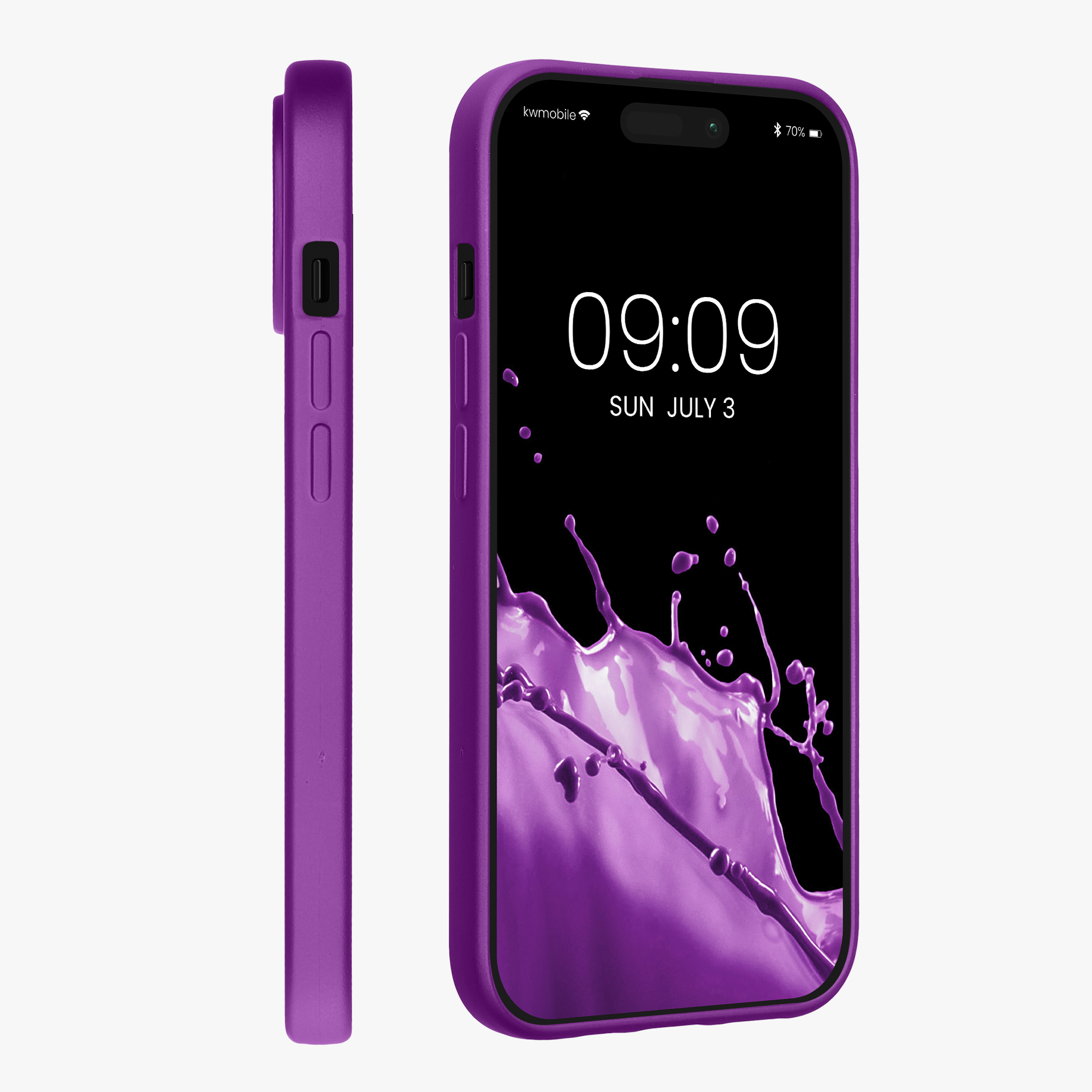 Kryt kwmobile slim iPhone 15 metalická fialová