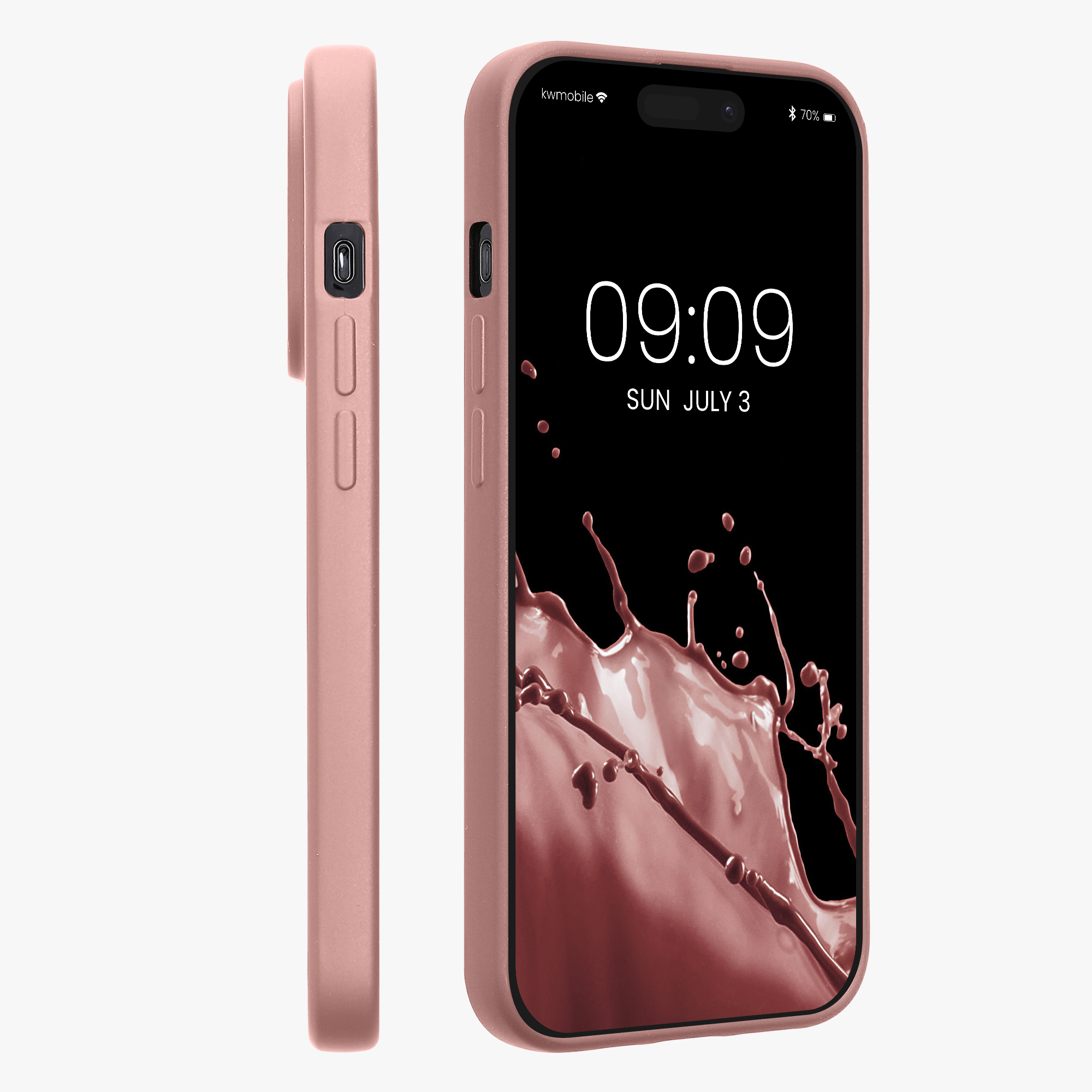 Kryt na mobil Apple iPhone 15 Pro, tenký - kwmobile, metalické růžové zlato