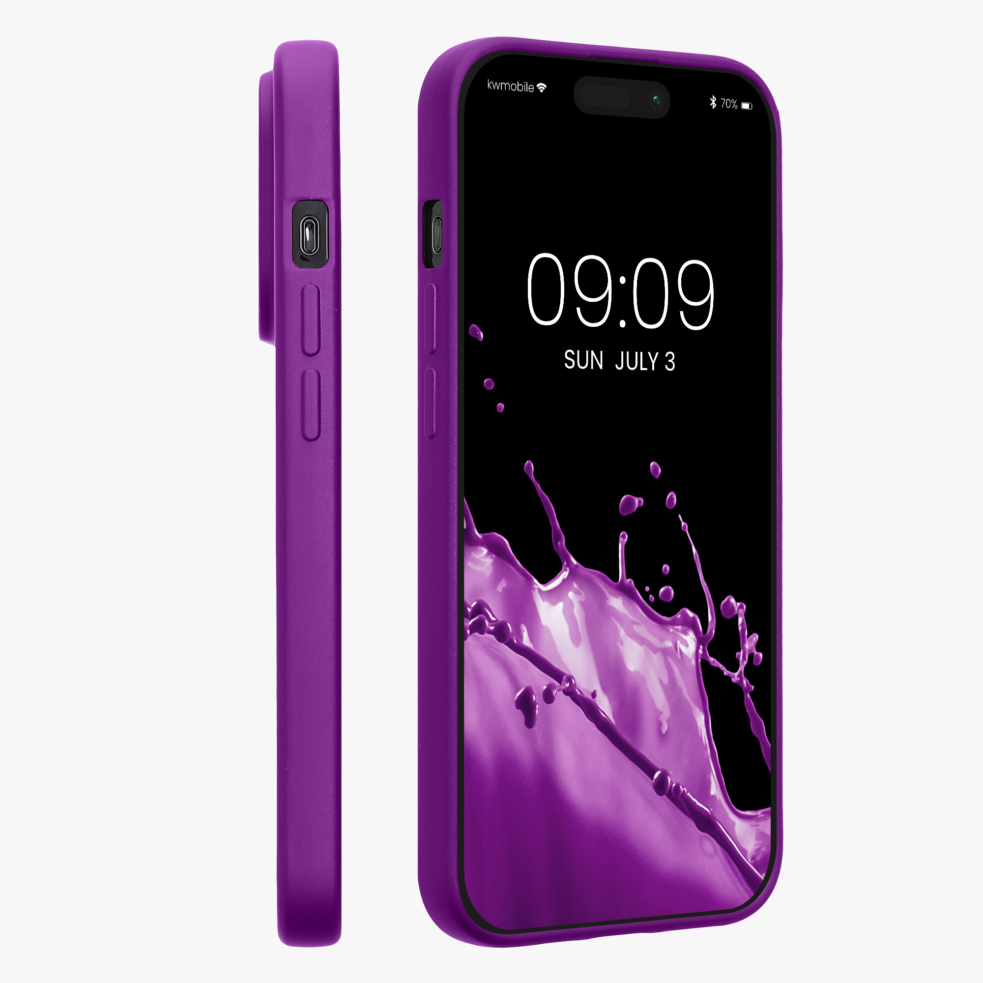 Kryt kwmobile slim iPhone 15 Pro metalická fialová