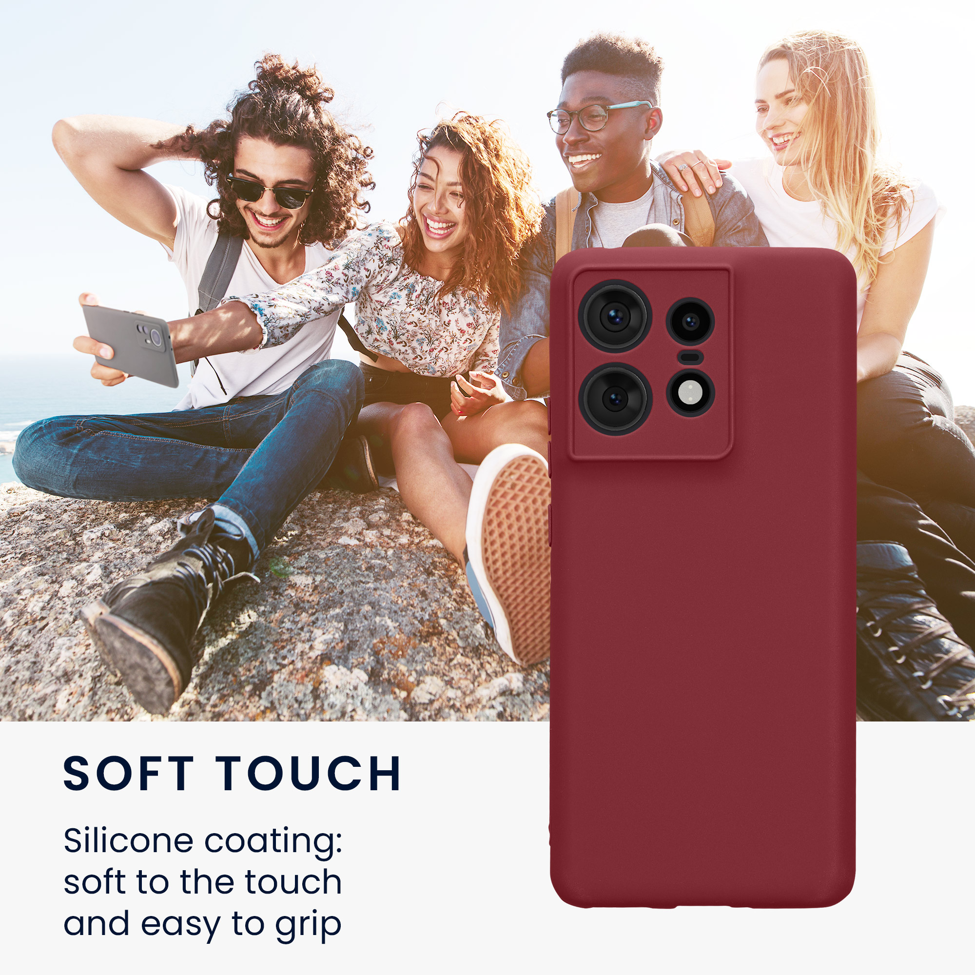 Matný TPU kryt pro Motorola Edge 50 Pro kwmobile ‑ vínově fialová
