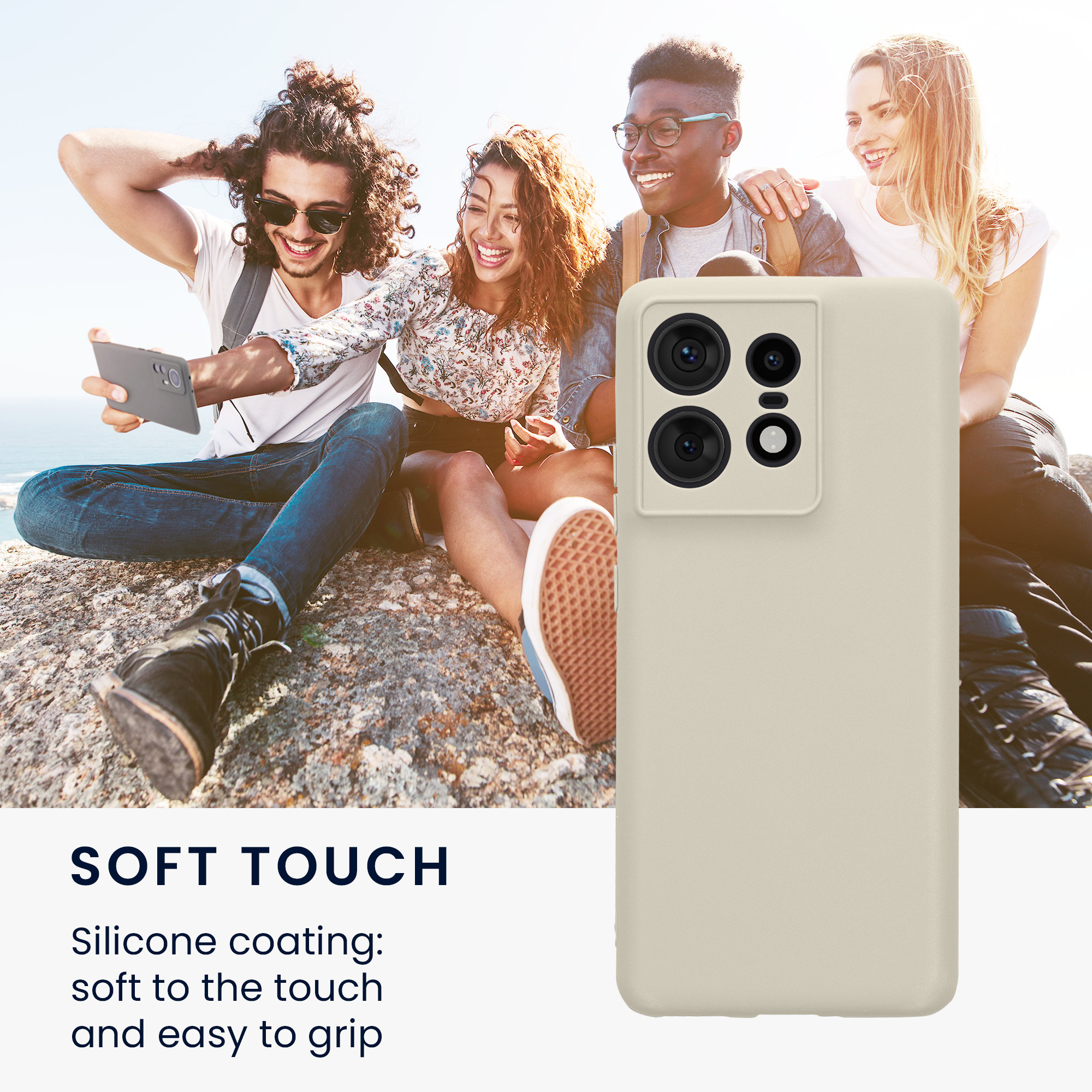 Matný TPU kryt pro Motorola Edge 50 Pro kwmobile ‑ měsíční záře