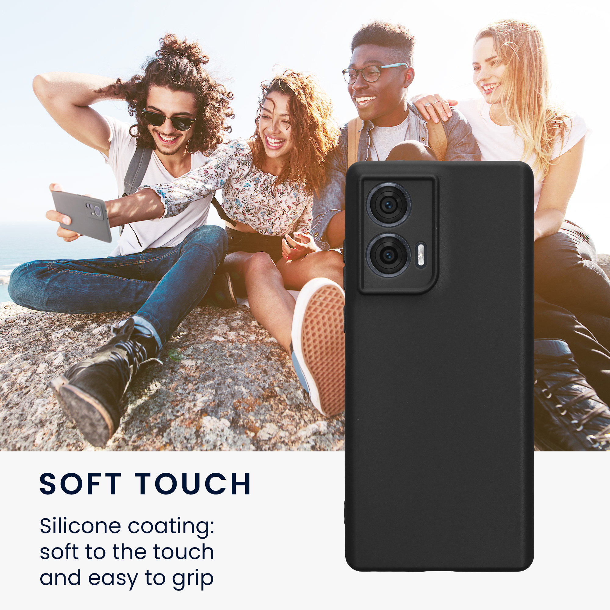 Kryt na mobil Motorola Edge 50 Fusion kwmobile TPU matná černá