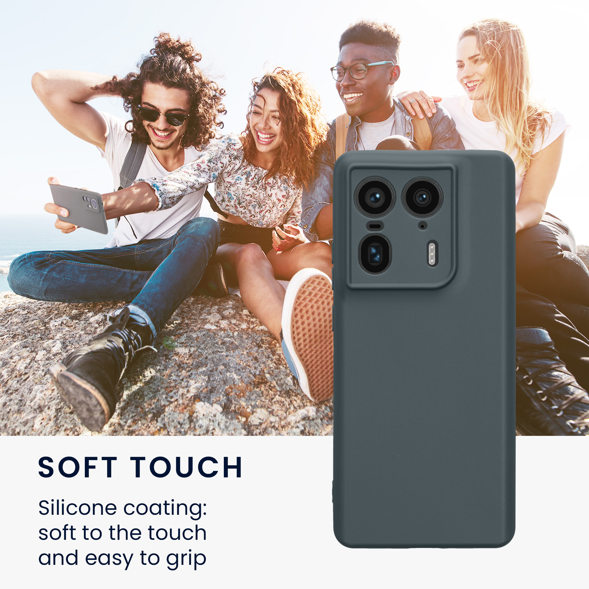 Kryt na mobil Motorola Edge 50 Ultra kwmobile TPU tmavě šedá