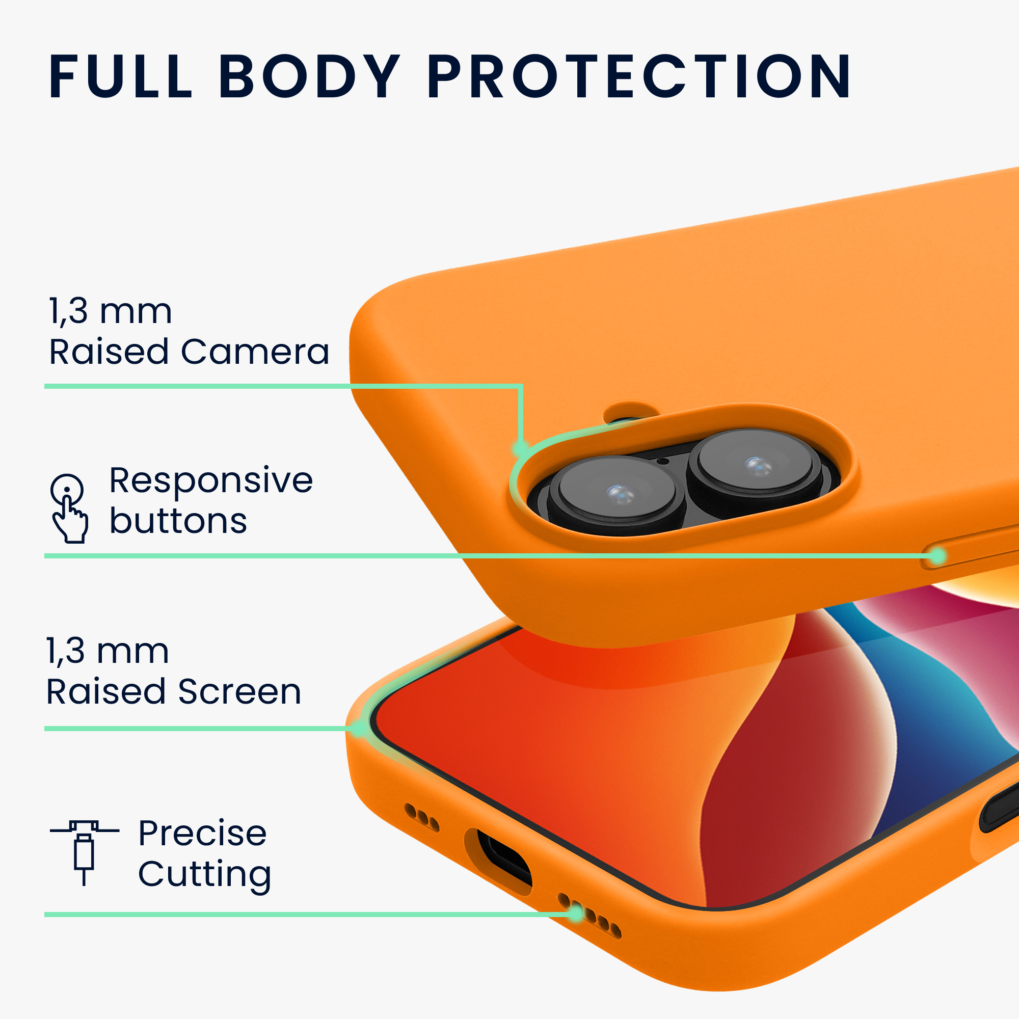 Pouzdro pro Apple iPhone 16 kwmobile silikonové - ovocná oranžová