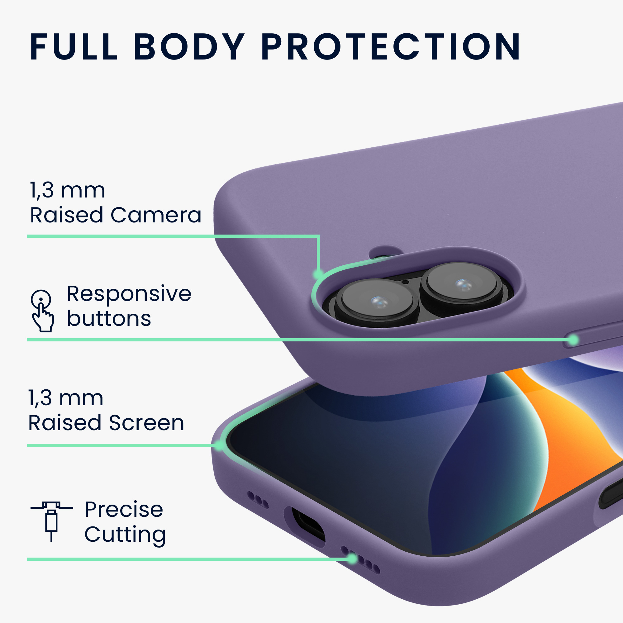 Silikonový kryt kwmobile pro iPhone 16 - fialová