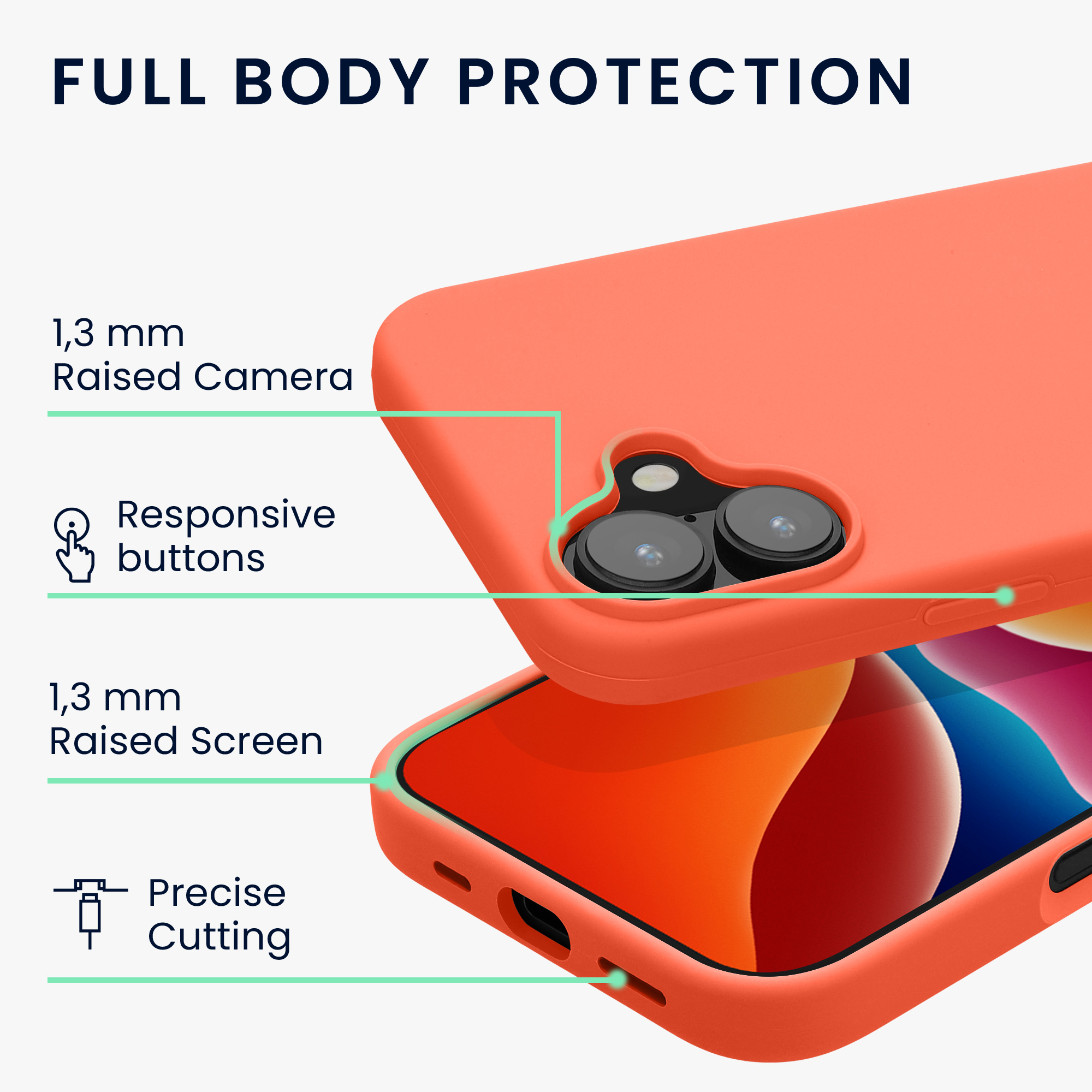 Pouzdro pro Apple iPhone 16 kwmobile silikonové - sytá korálová